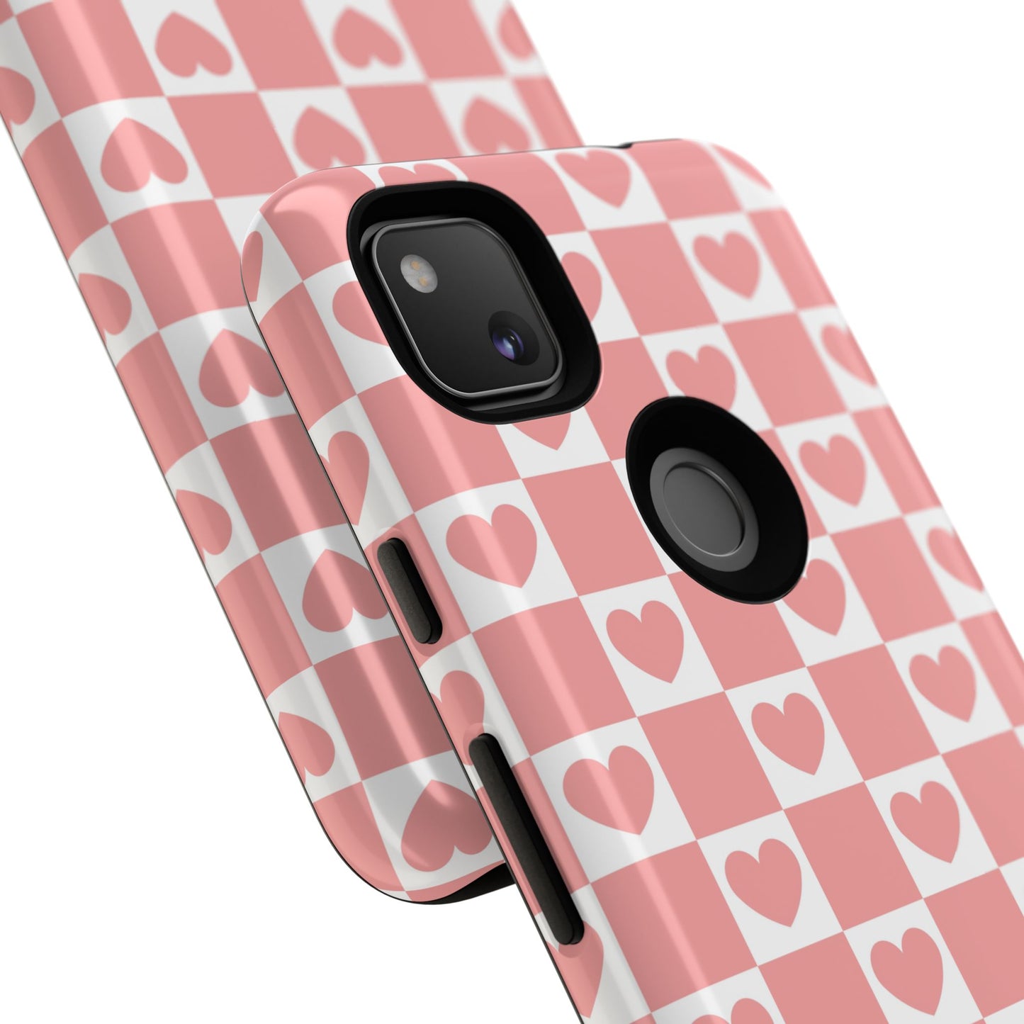 Pink Heart Checkerboard Google Pixel Case