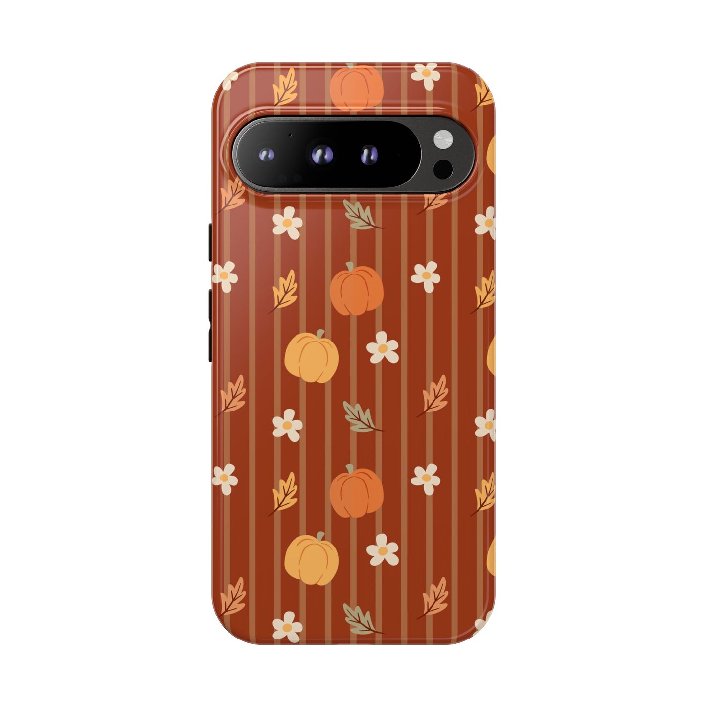 Pumpkin Spice Floral Stripe Google Pixel Case