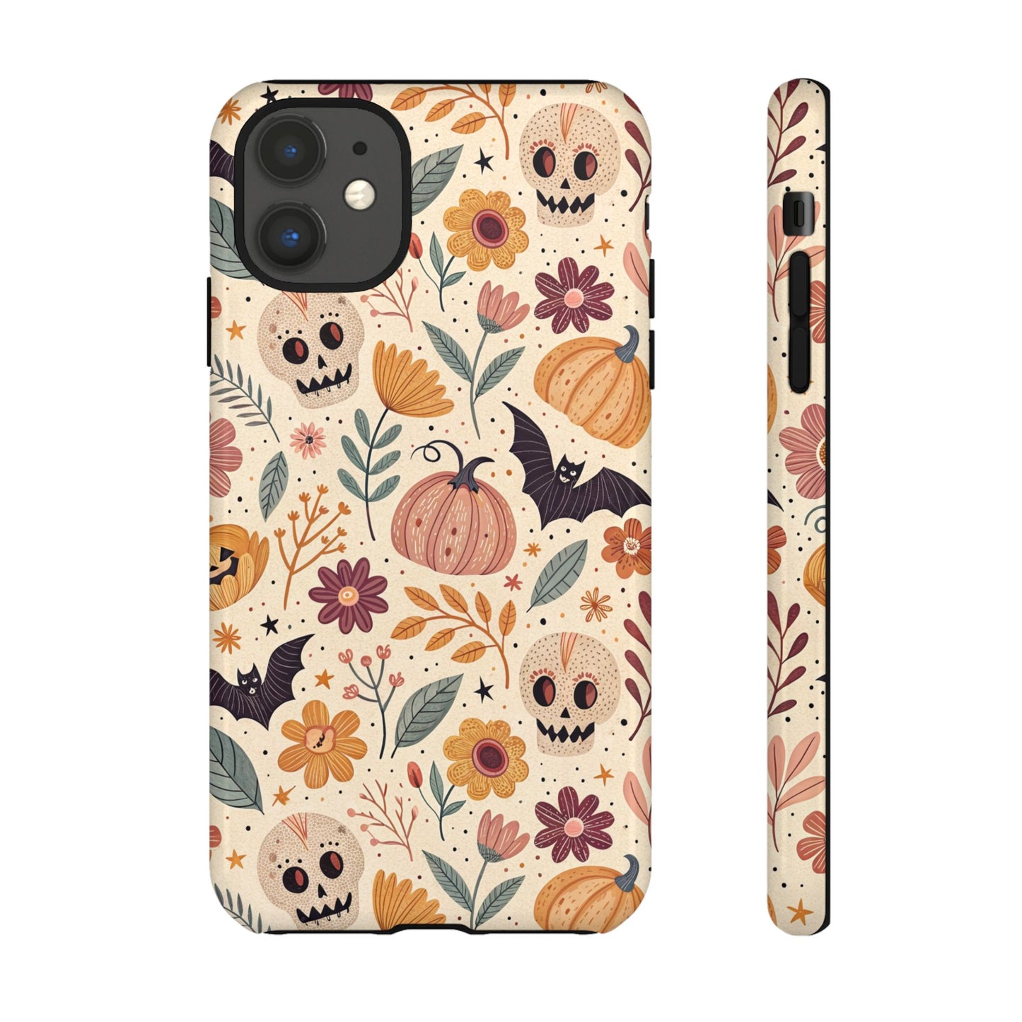 Halloween Skulls & Pumpkins Floral iPhone Case