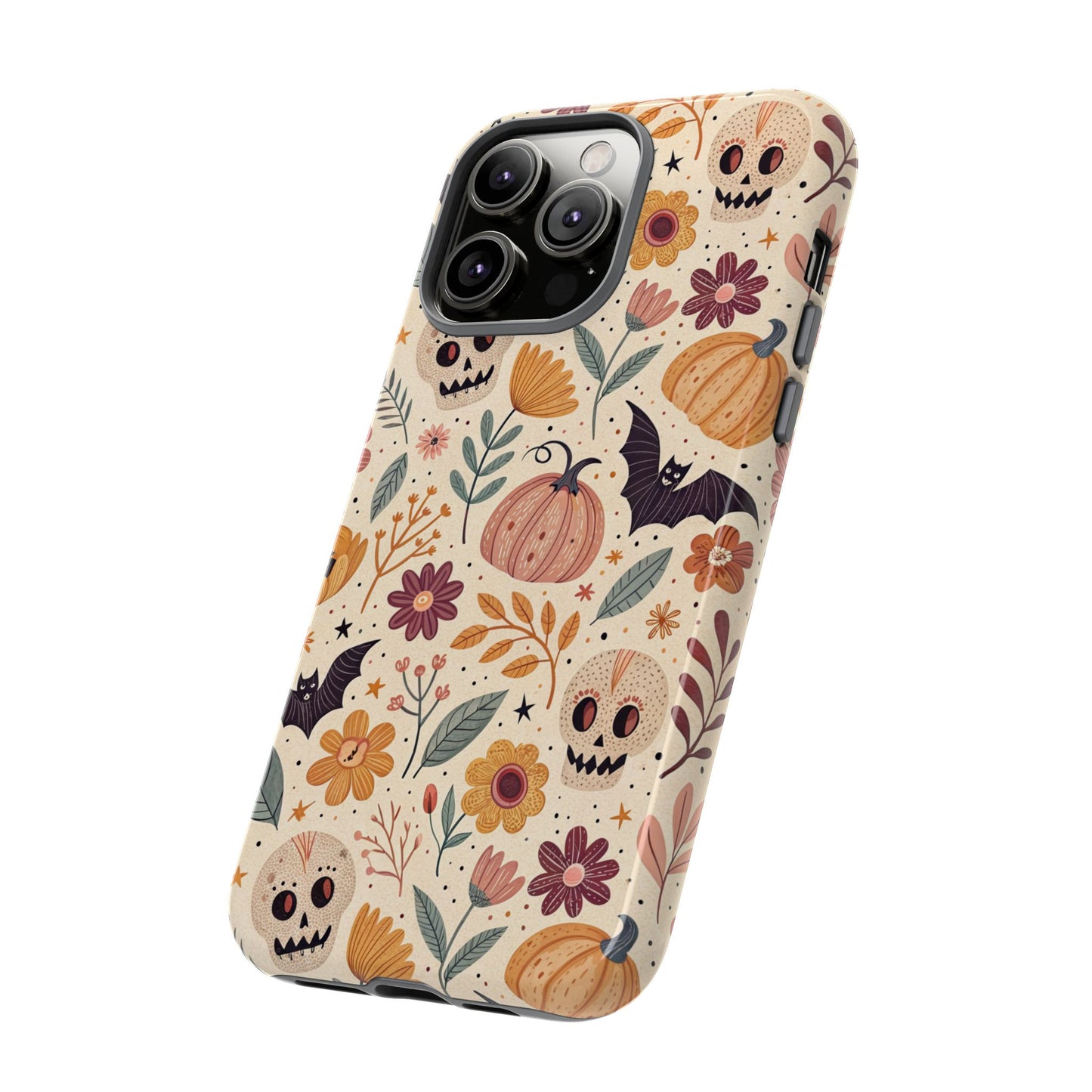 Halloween Skulls & Pumpkins Floral iPhone Case