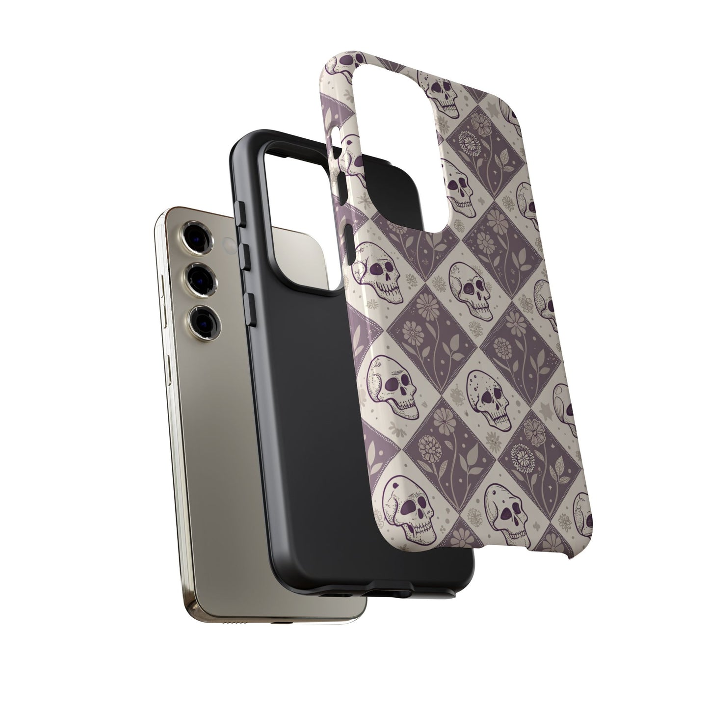 Vintage Skull & Floral Diamond Samsung Case