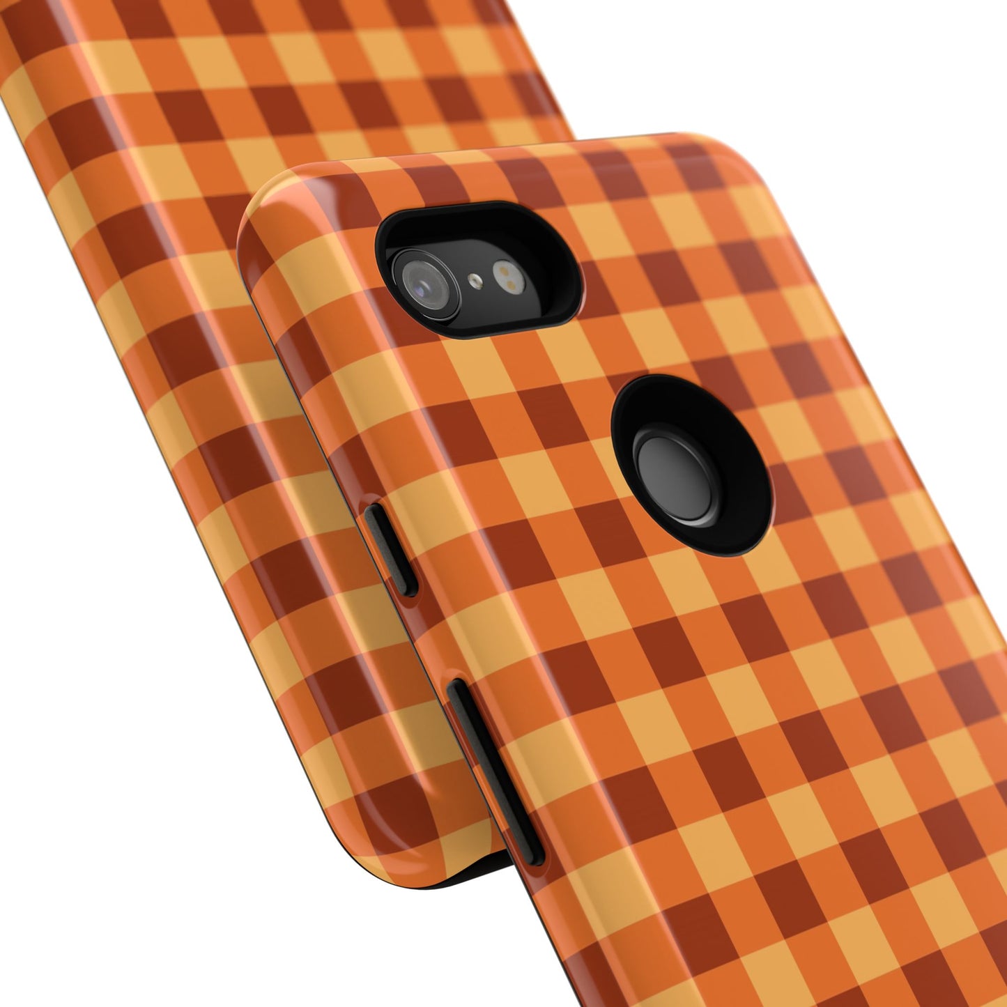 Orange Gingham Checkered Google Pixel Case