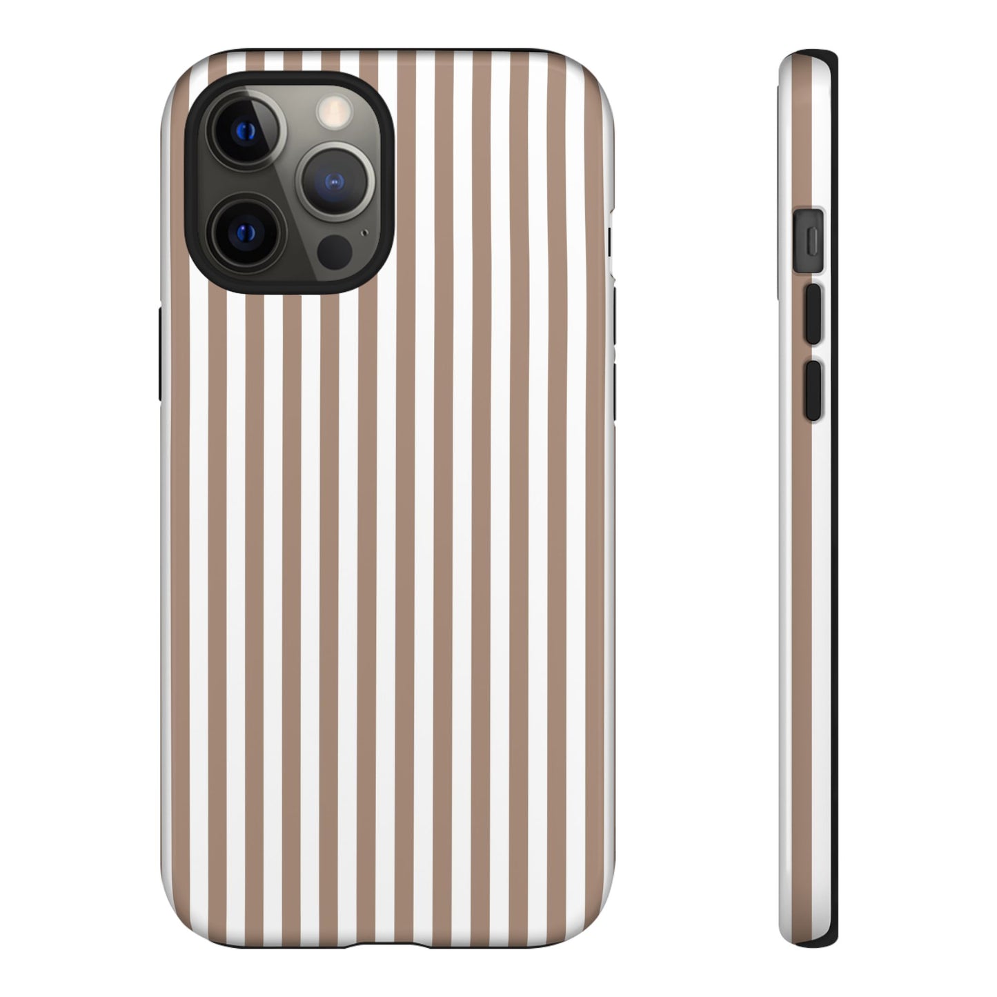 Beige & White Stripe iPhone Case