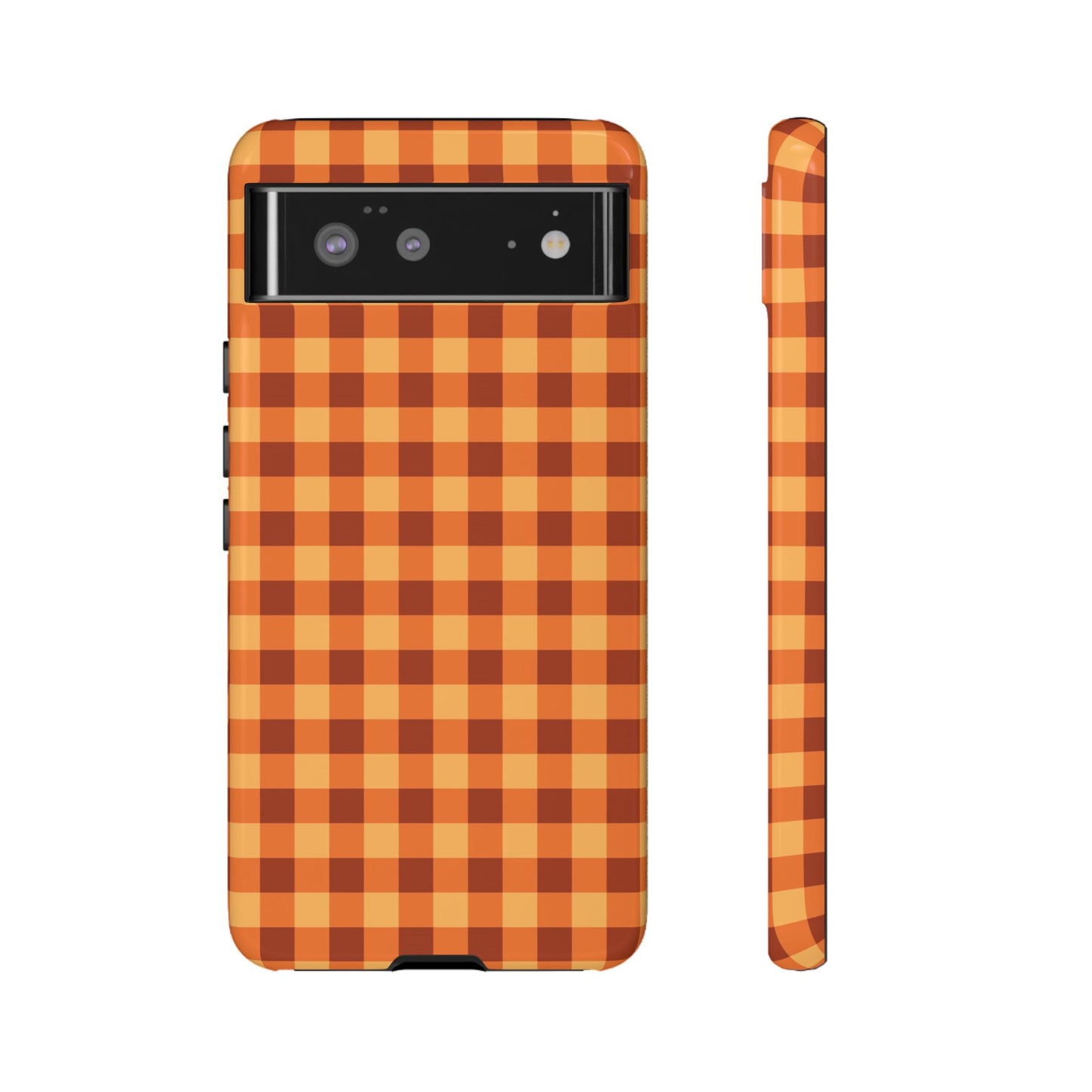 Orange Gingham Checkered Google Pixel Case