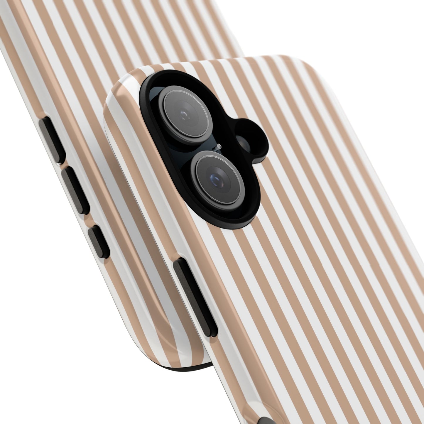 Tan & White Stripe iPhone Case