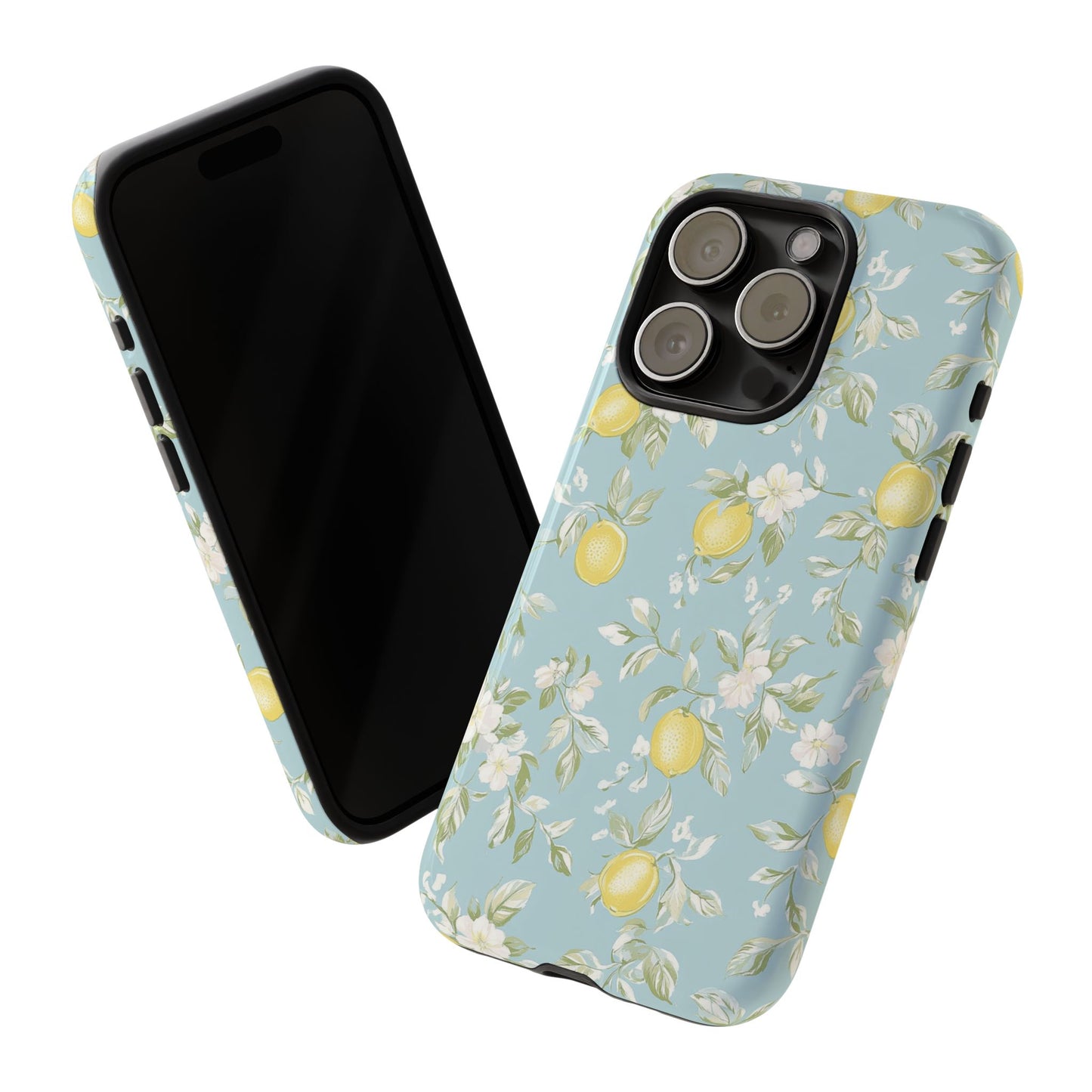 Lemon Blossom Blue iPhone Case