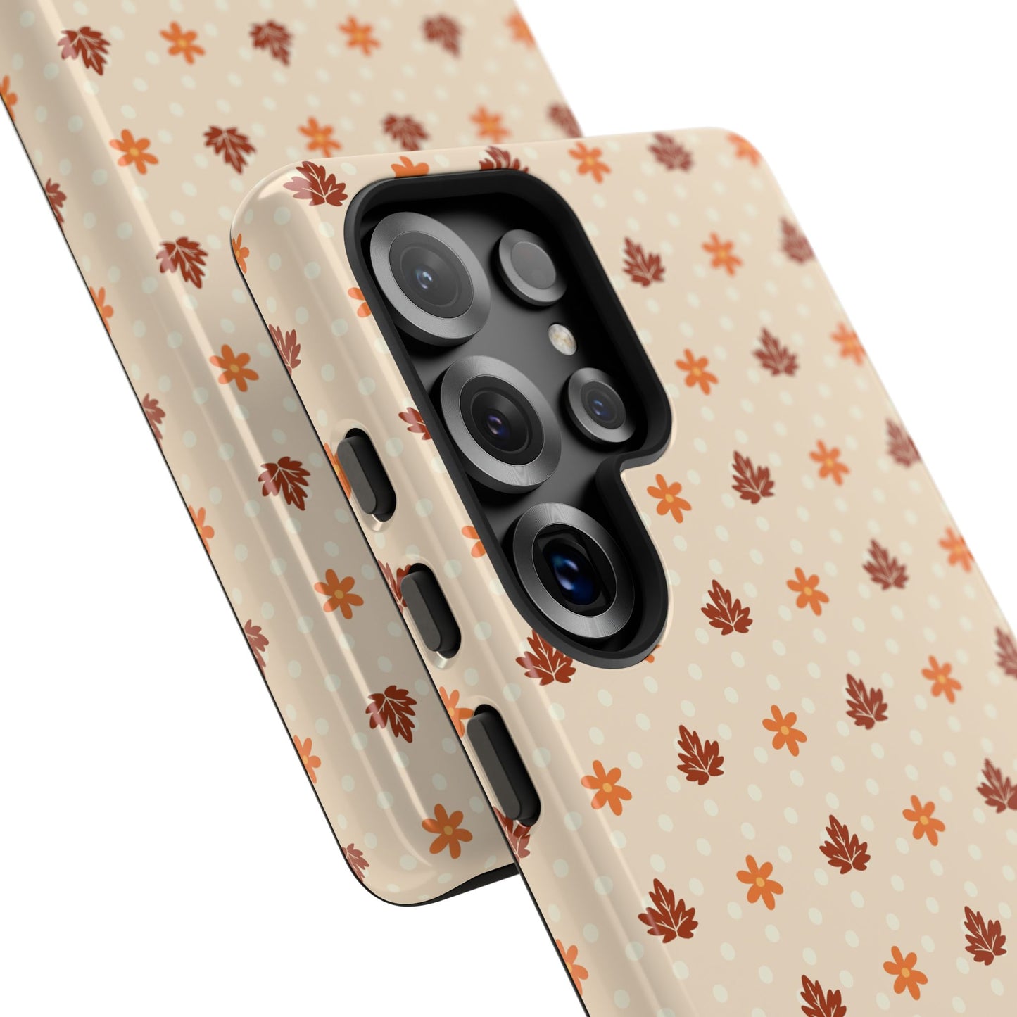 Beige Fall Floral Polka Dot Samsung Case
