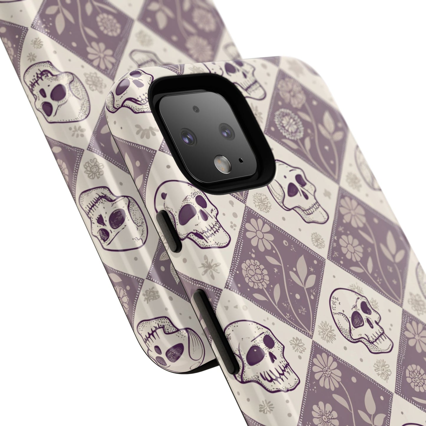 Vintage Skull & Floral Diamond Google Pixel Case