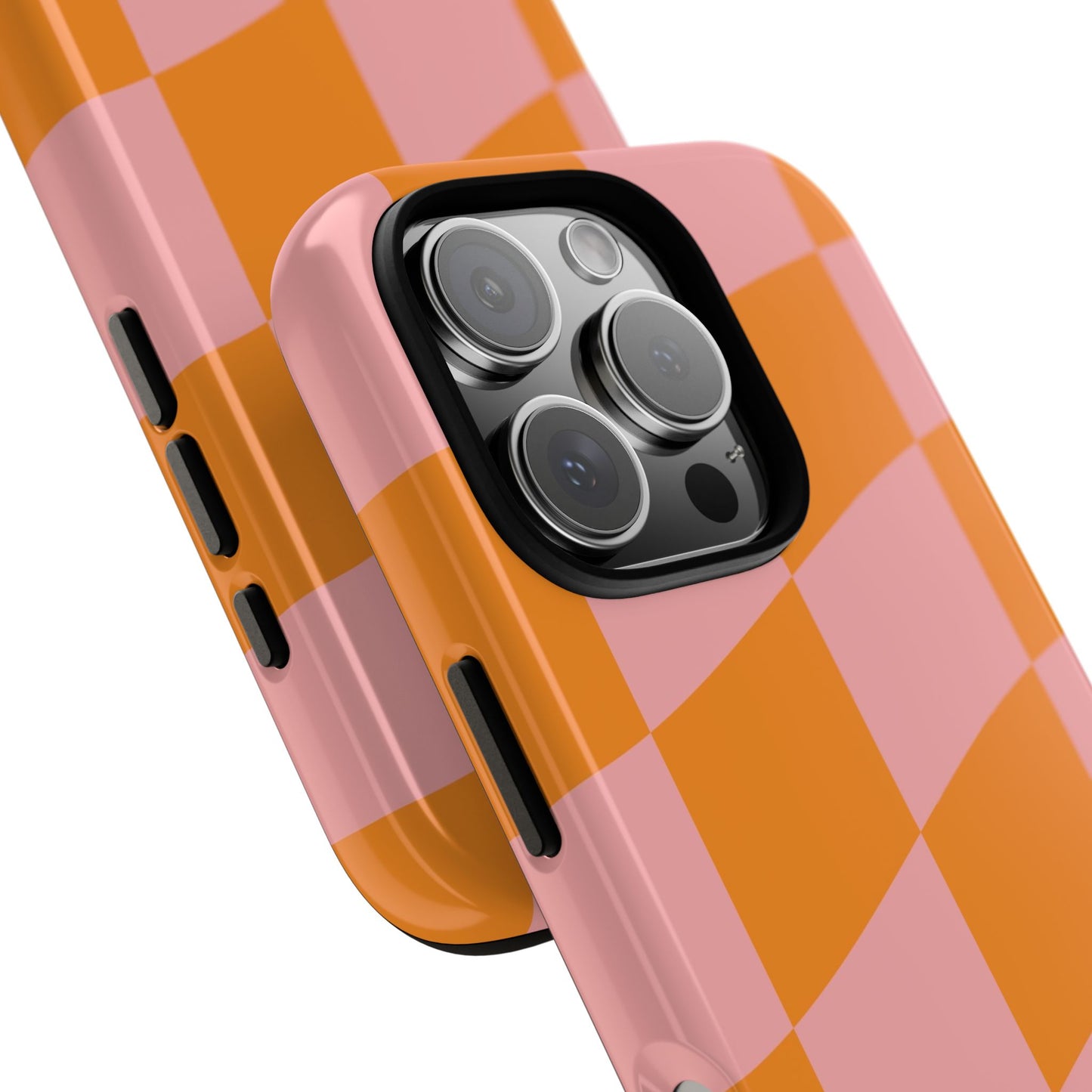 Pink & Orange Wavy Checker iPhone Case
