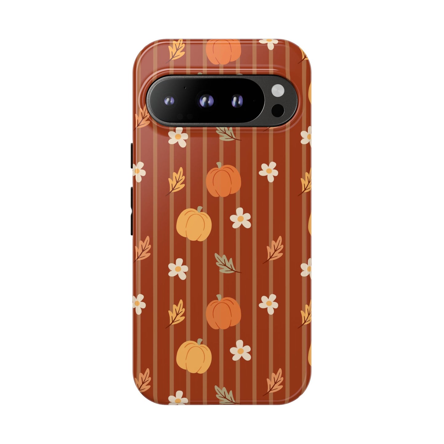 Pumpkin Spice Floral Stripe Google Pixel Case