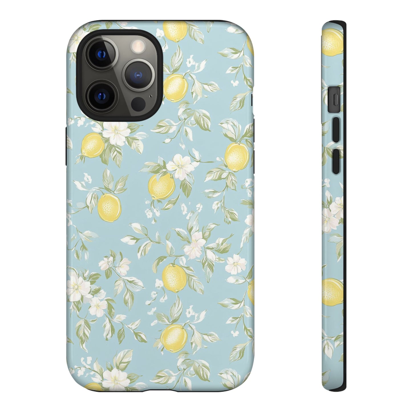 Lemon Blossom Blue iPhone Case