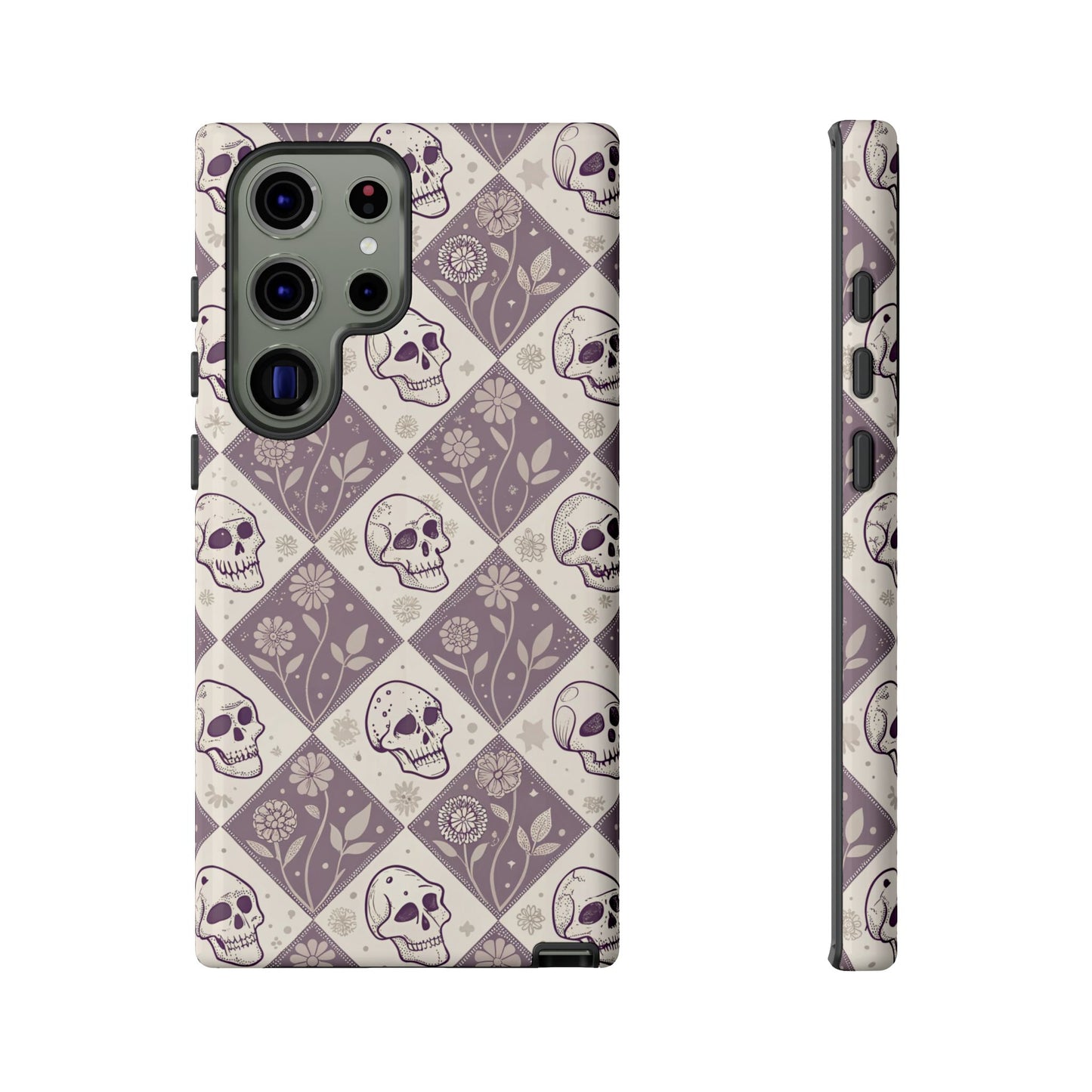 Vintage Skull & Floral Diamond Samsung Case