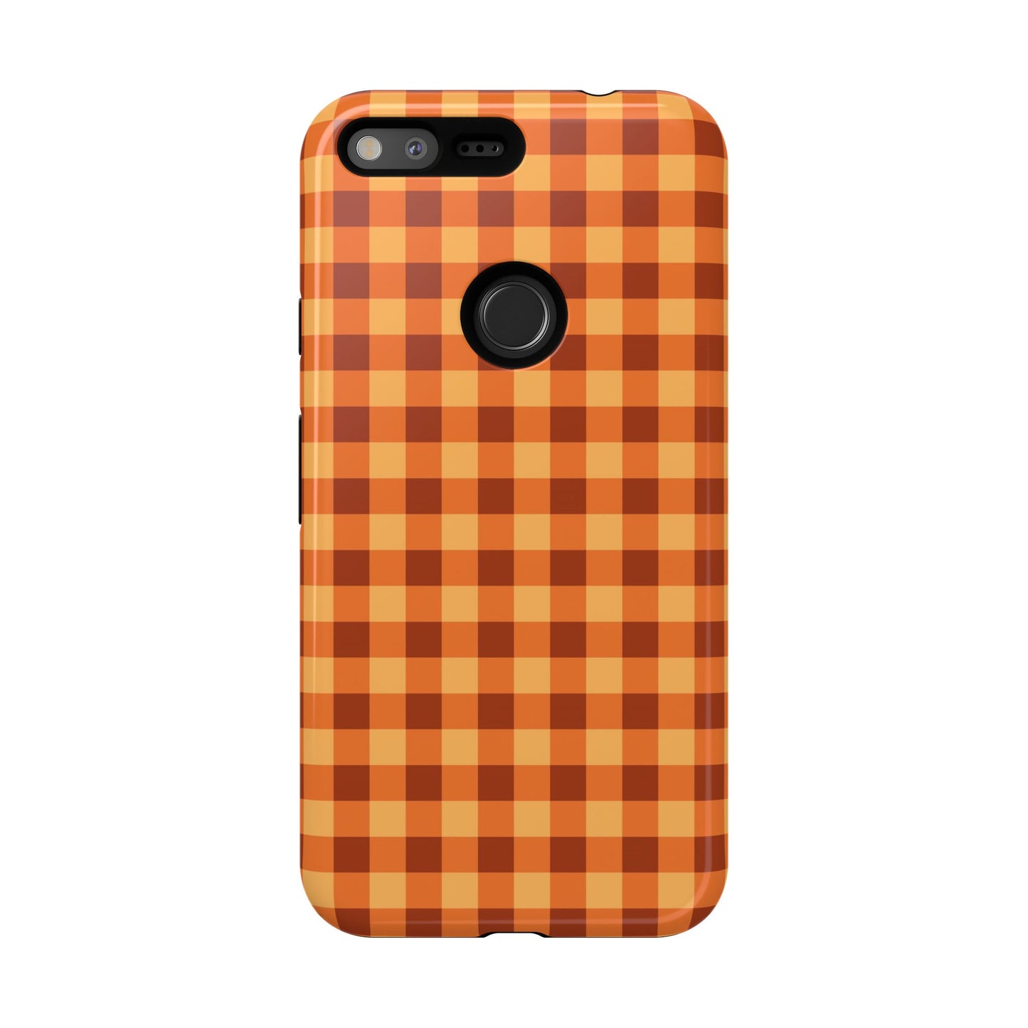Orange Gingham Checkered Google Pixel Case