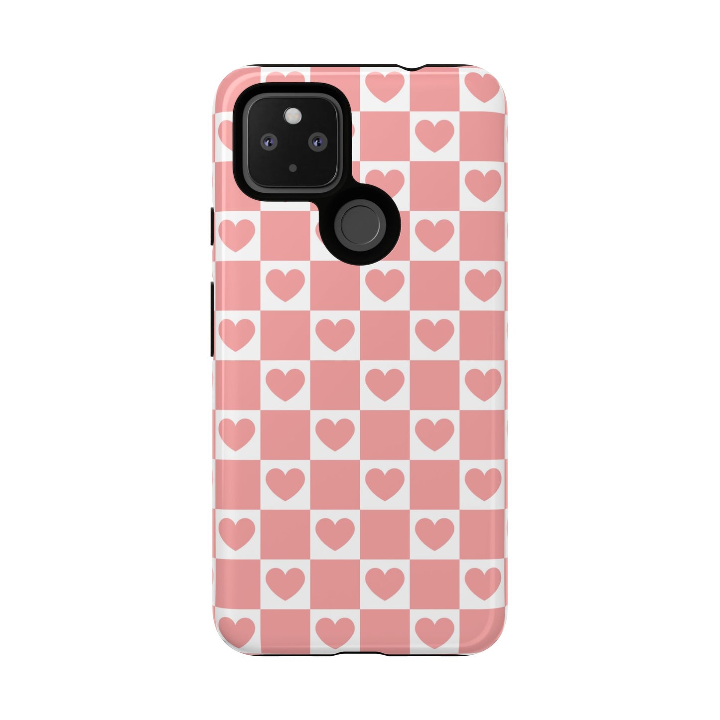 Pink Heart Checkerboard Google Pixel Case