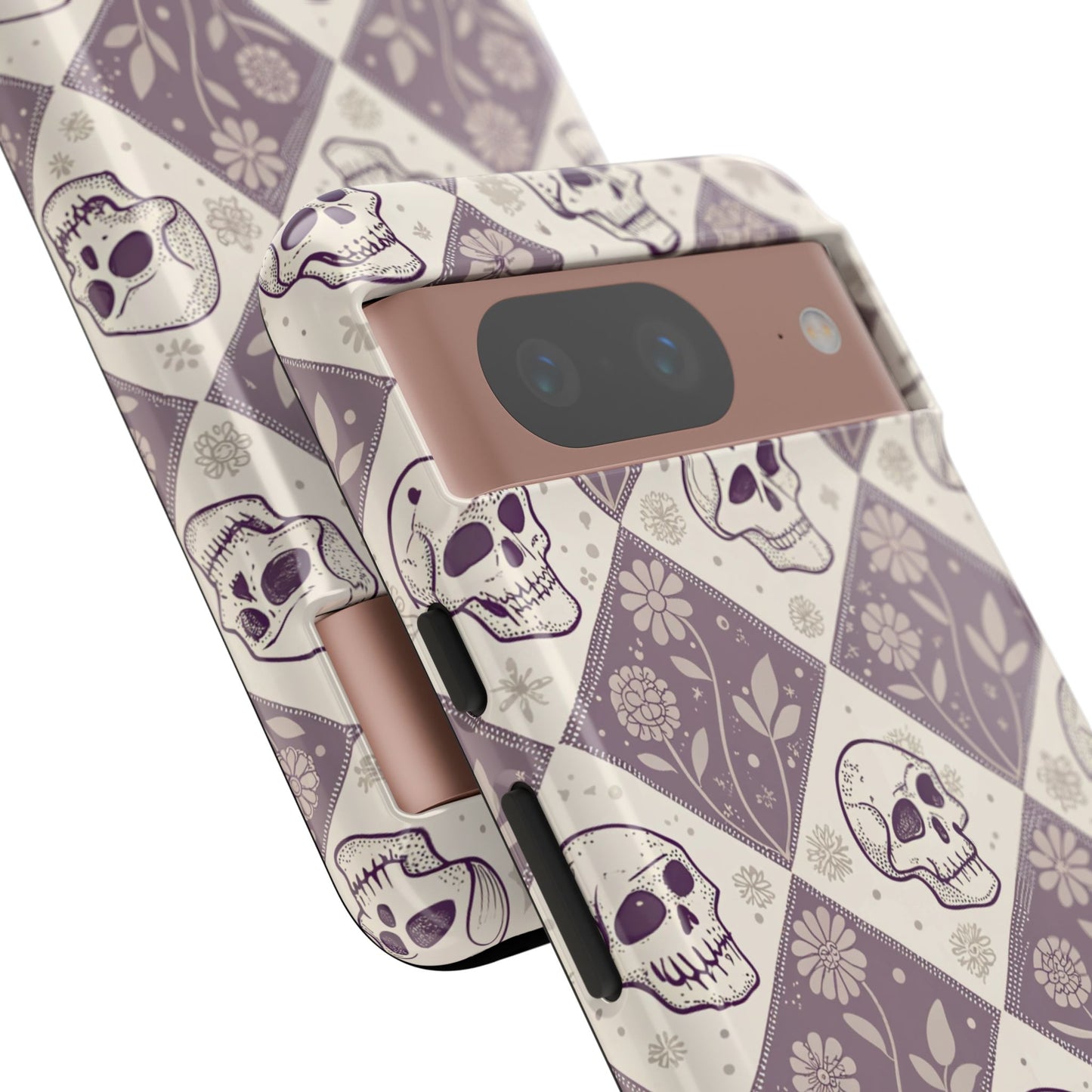 Vintage Skull & Floral Diamond Google Pixel Case