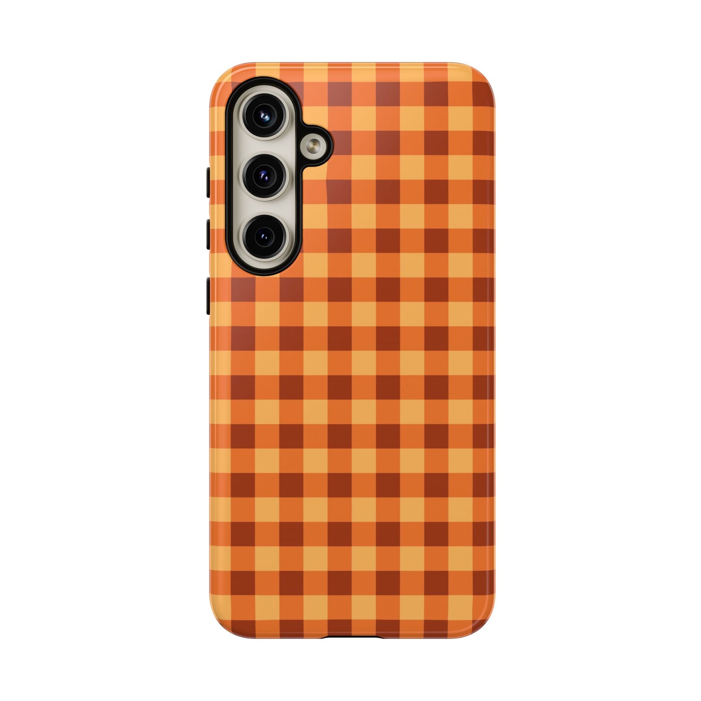 Orange Gingham Checkered Samsung Case