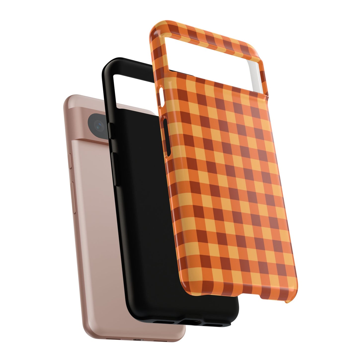 Orange Gingham Checkered Google Pixel Case