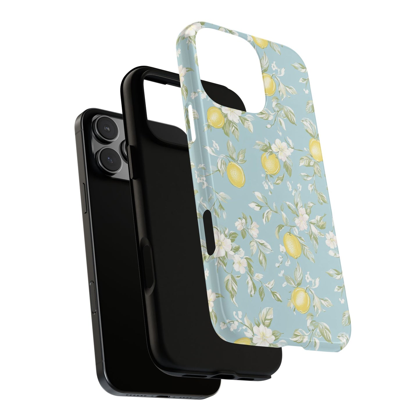 Lemon Blossom Blue iPhone Case