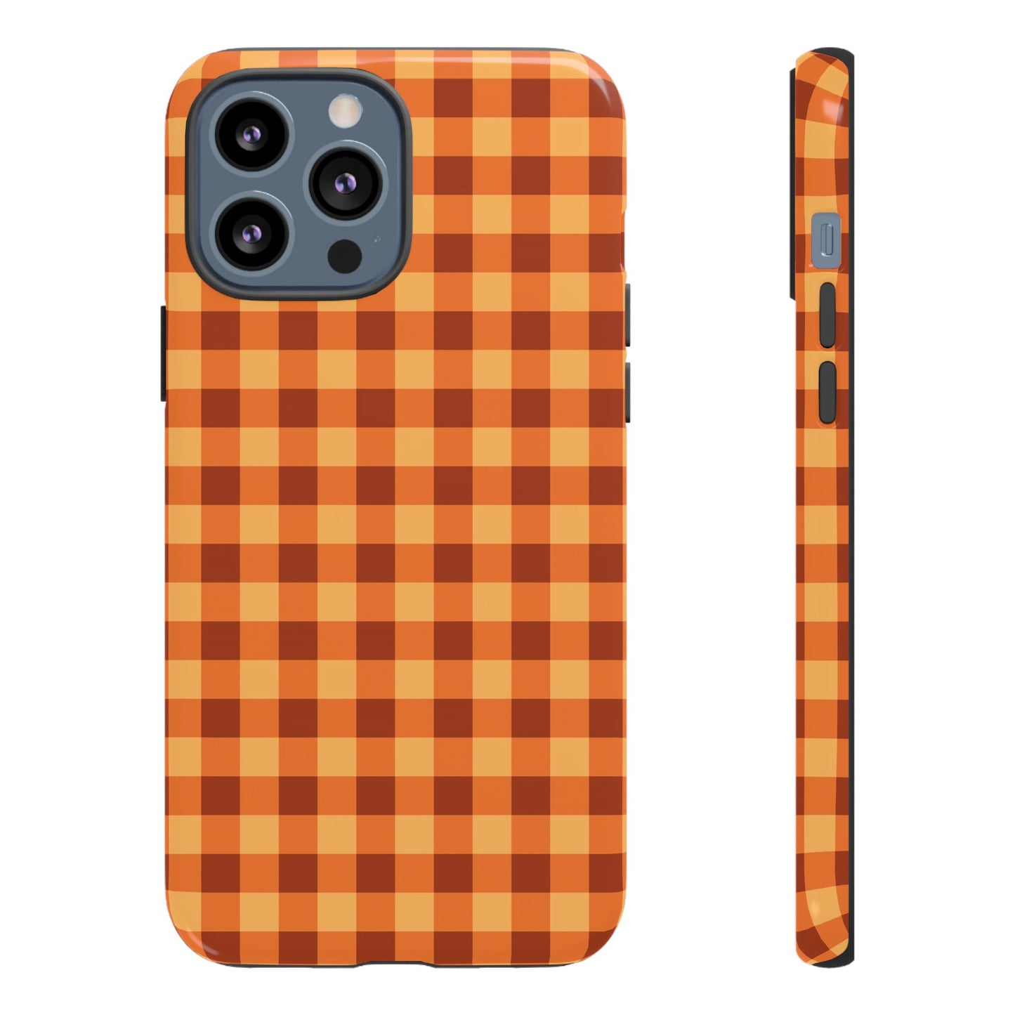 Orange Gingham Checkered iPhone Case