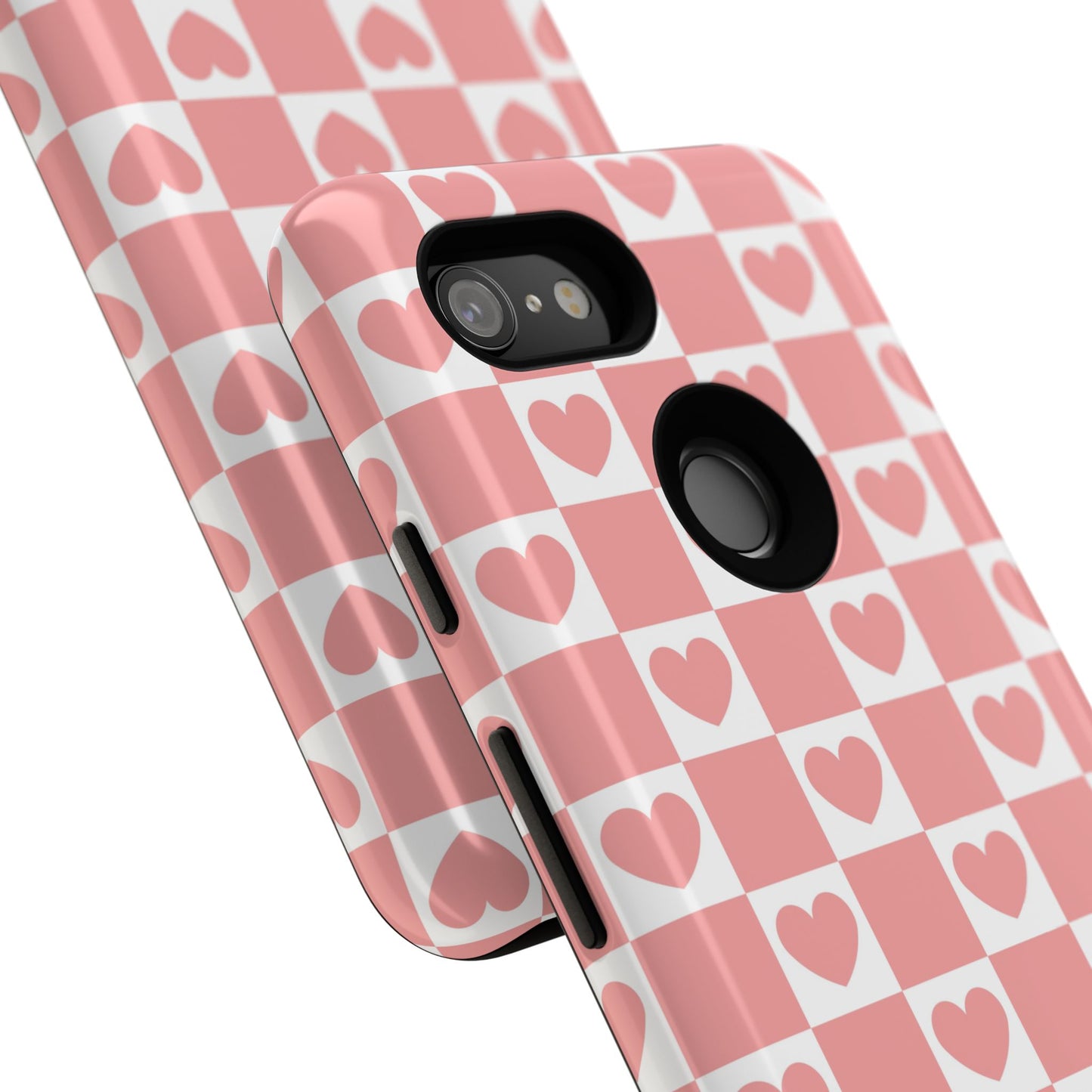 Pink Heart Checkerboard Google Pixel Case