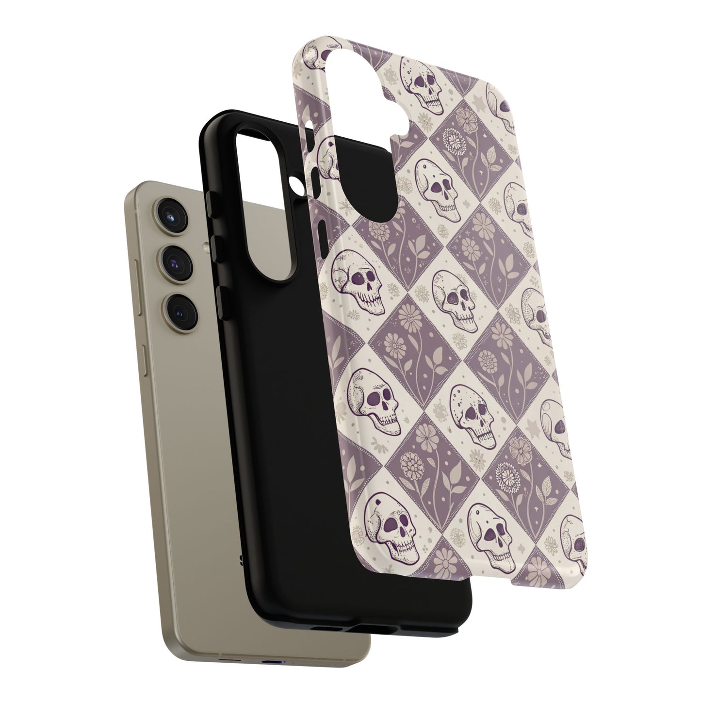 Vintage Skull & Floral Diamond Samsung Case