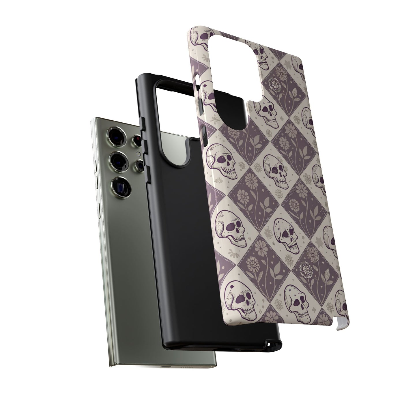 Vintage Skull & Floral Diamond Samsung Case