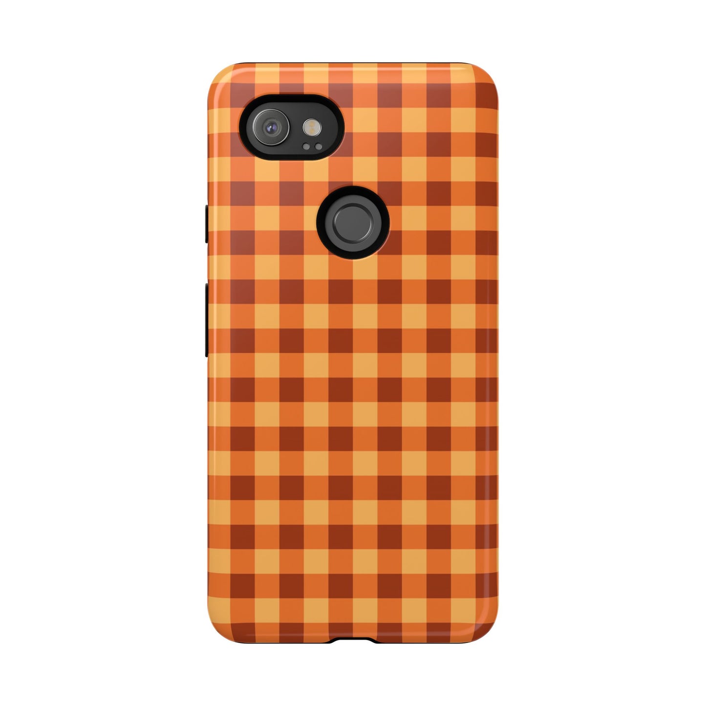 Orange Gingham Checkered Google Pixel Case
