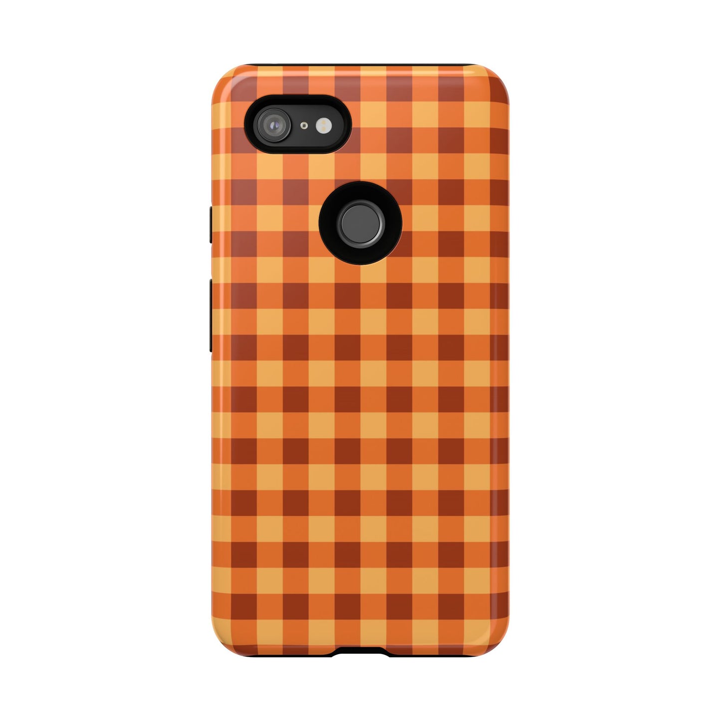 Orange Gingham Checkered Google Pixel Case