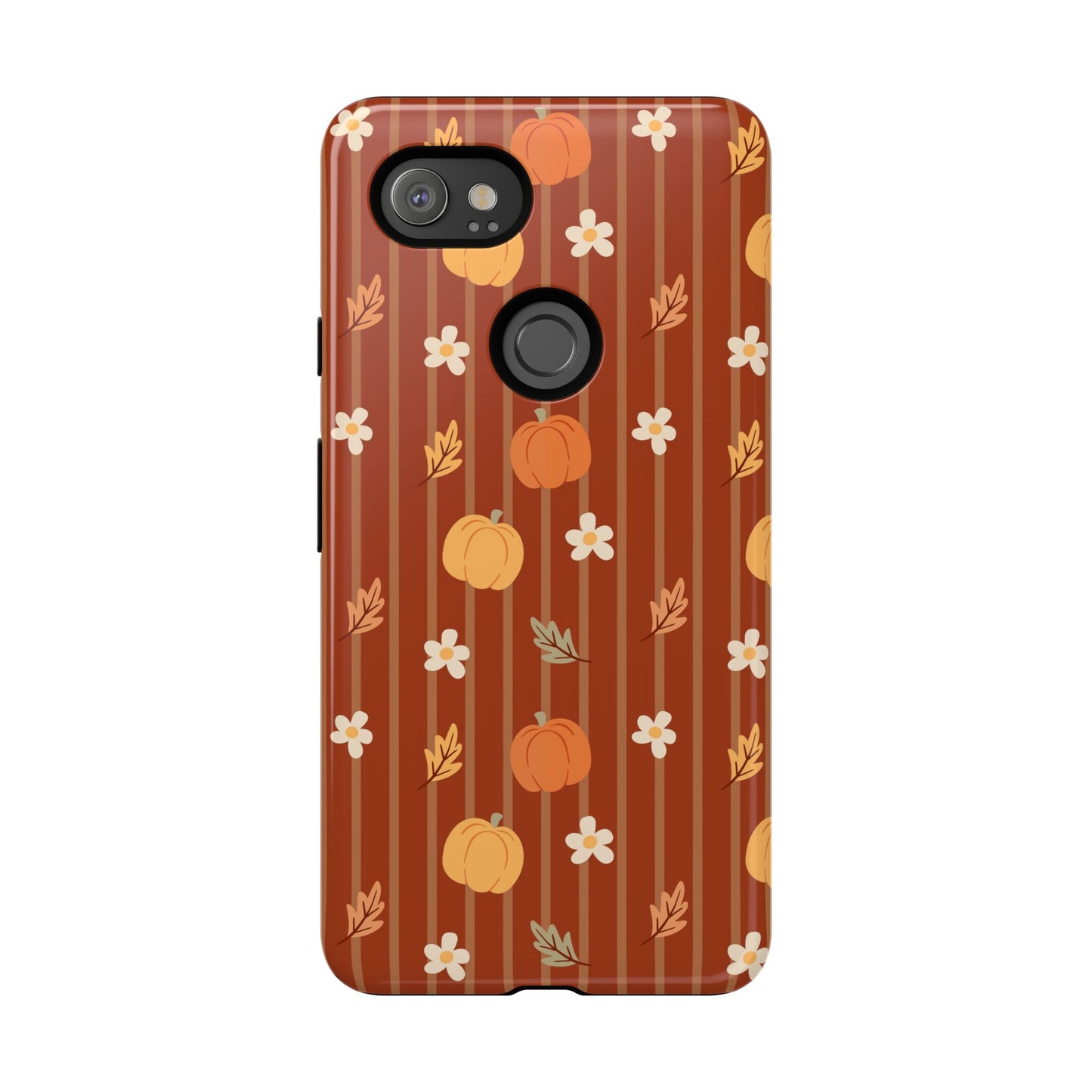 Pumpkin Spice Floral Stripe Google Pixel Case