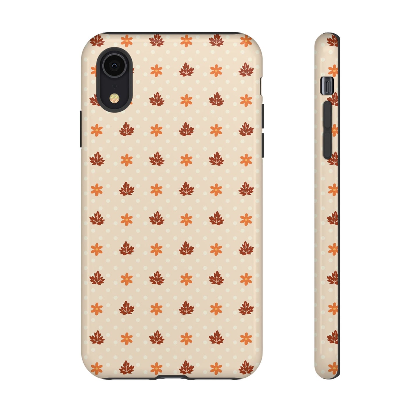 Beige Fall Floral Polka Dot iPhone Case