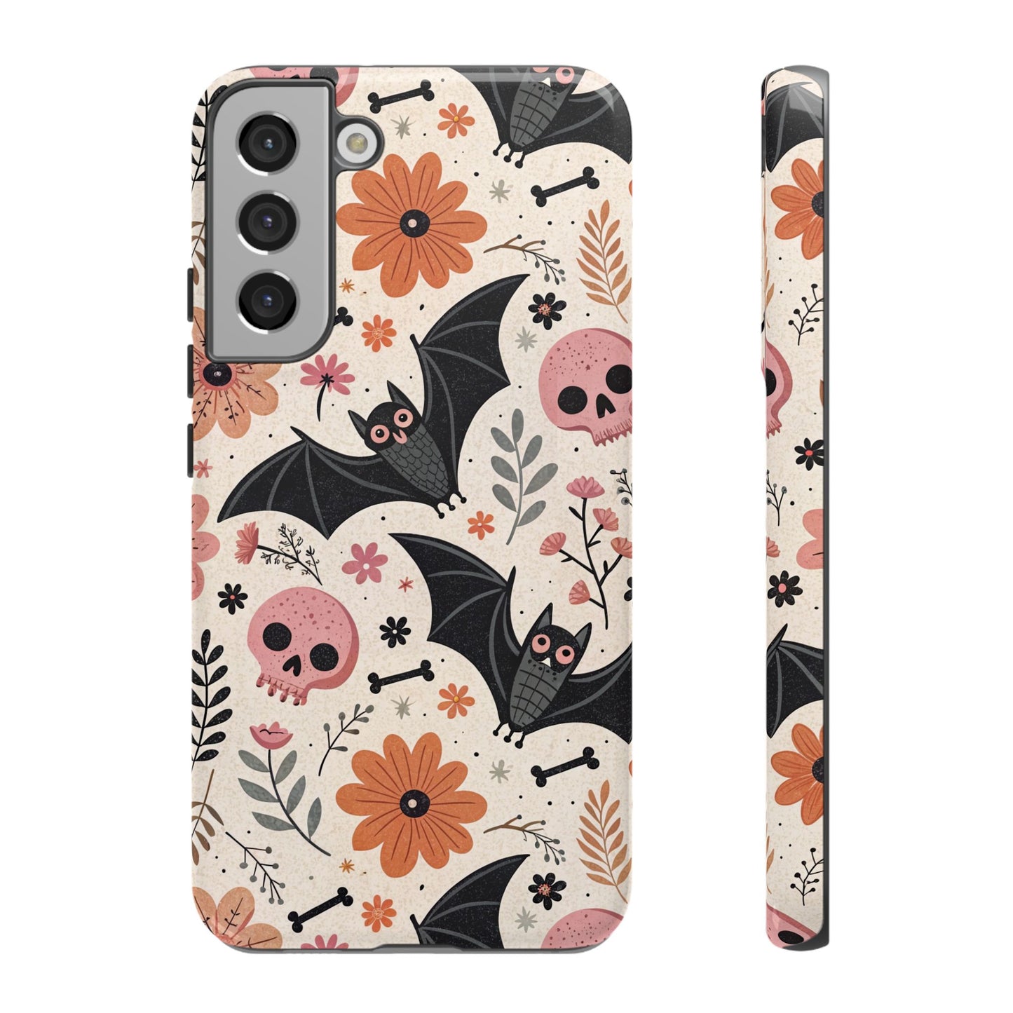 Floral Bats & Skulls Halloween Samsung Case