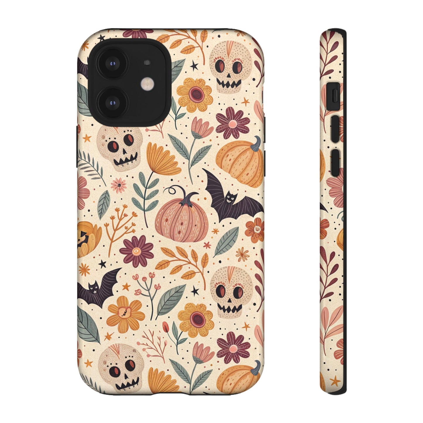 Halloween Skulls & Pumpkins Floral iPhone Case