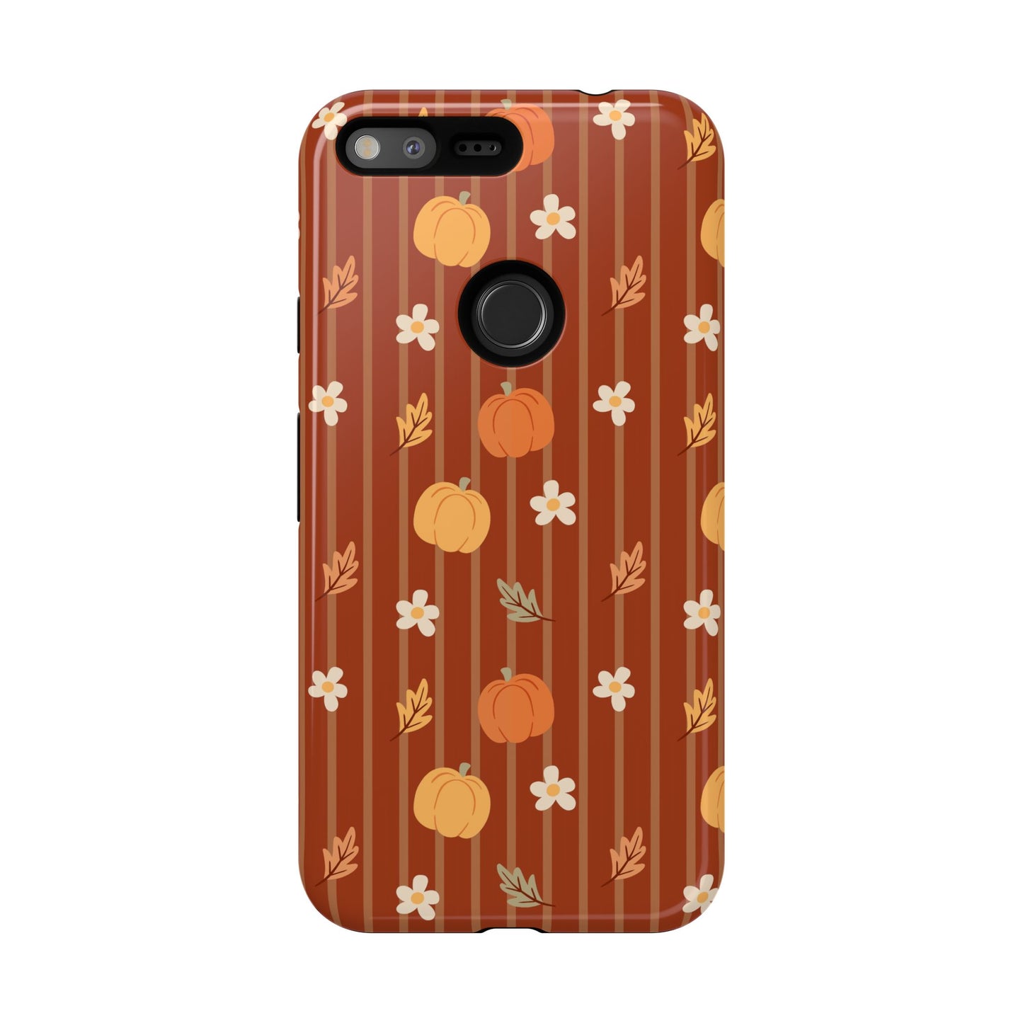 Pumpkin Spice Floral Stripe Google Pixel Case