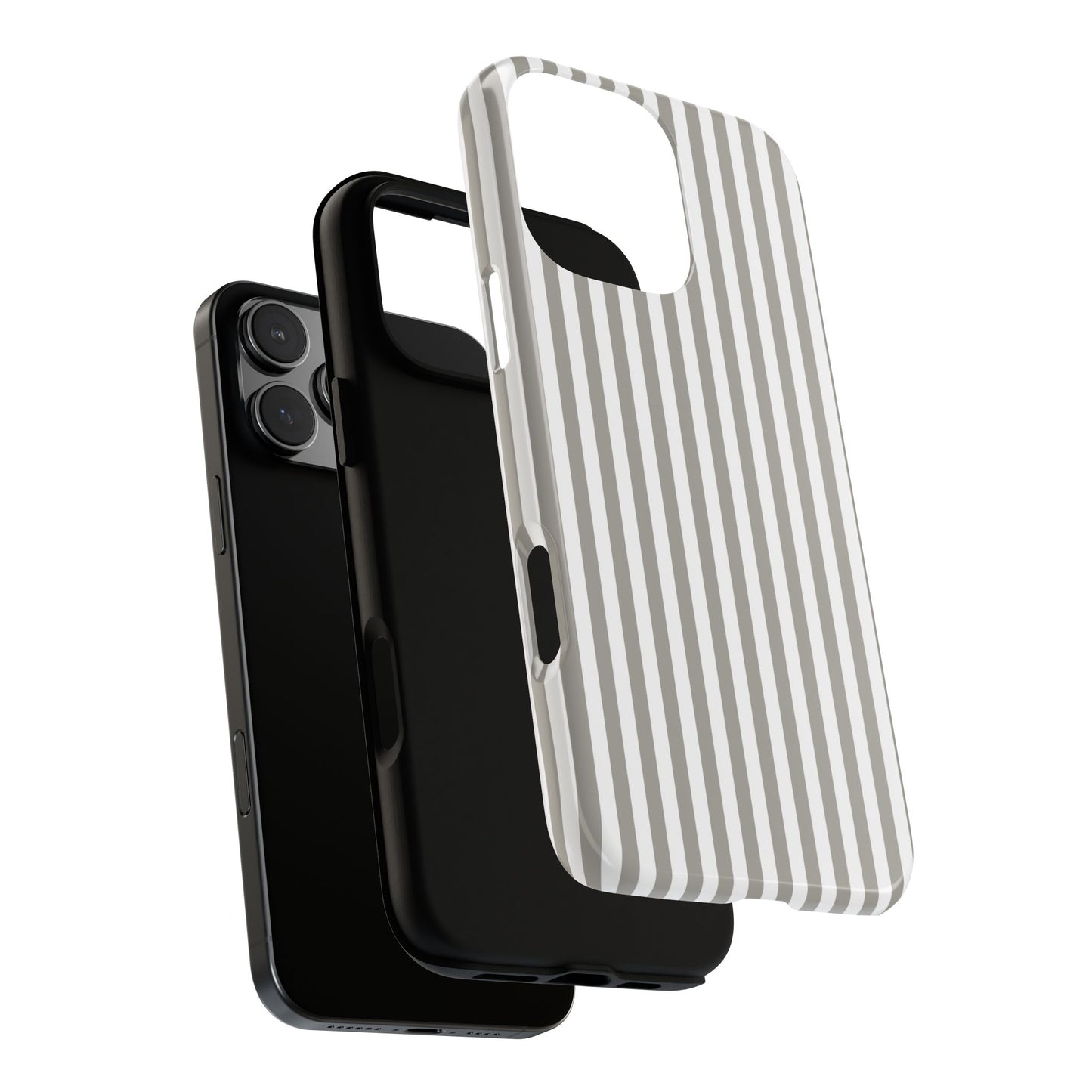 Gray & White Stripe iPhone Case