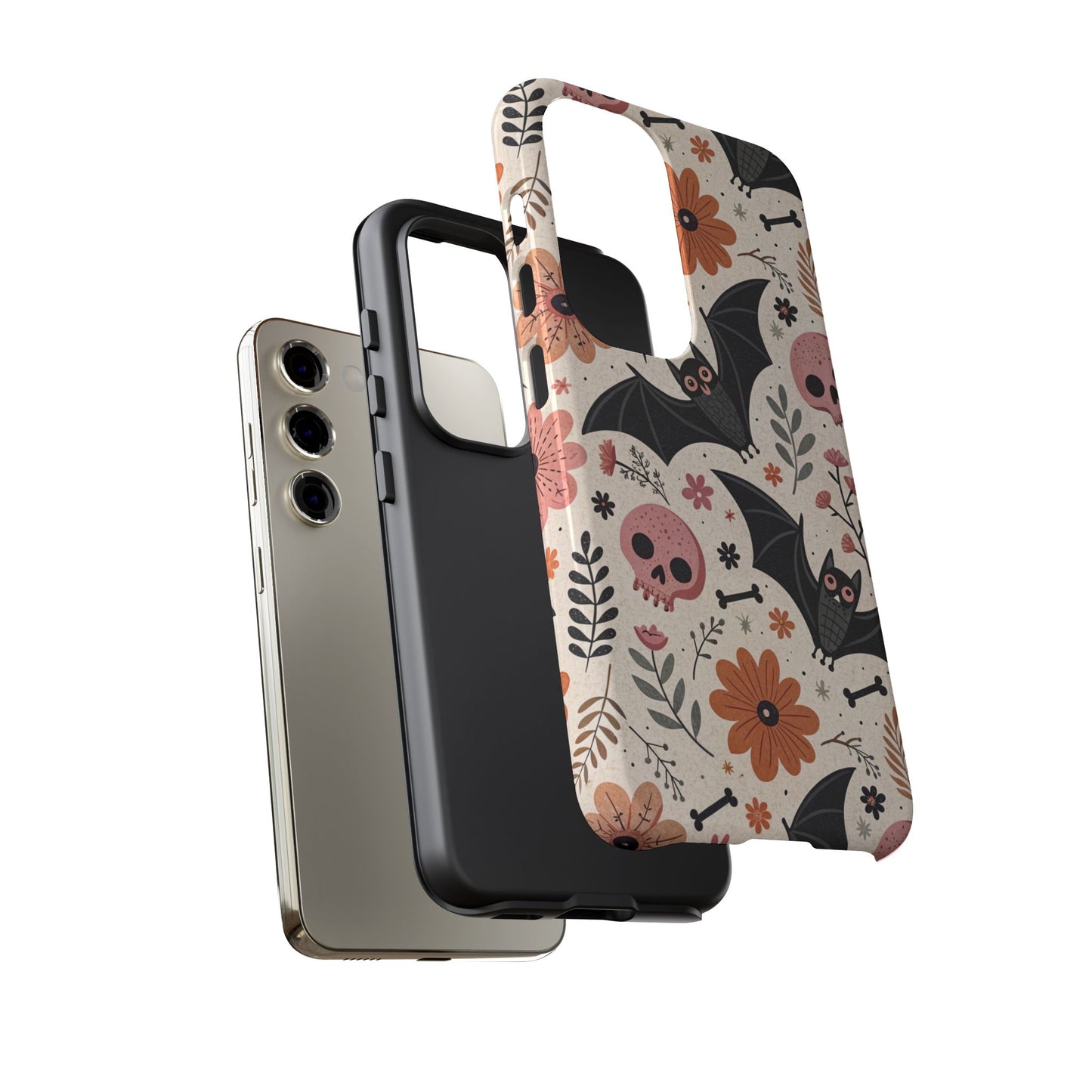 Floral Bats & Skulls Halloween Samsung Case