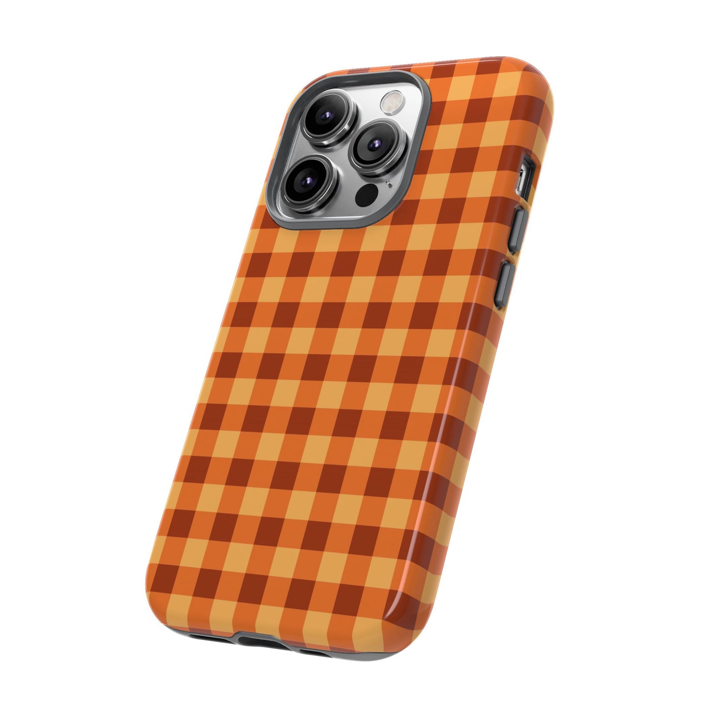 Orange Gingham Checkered iPhone Case