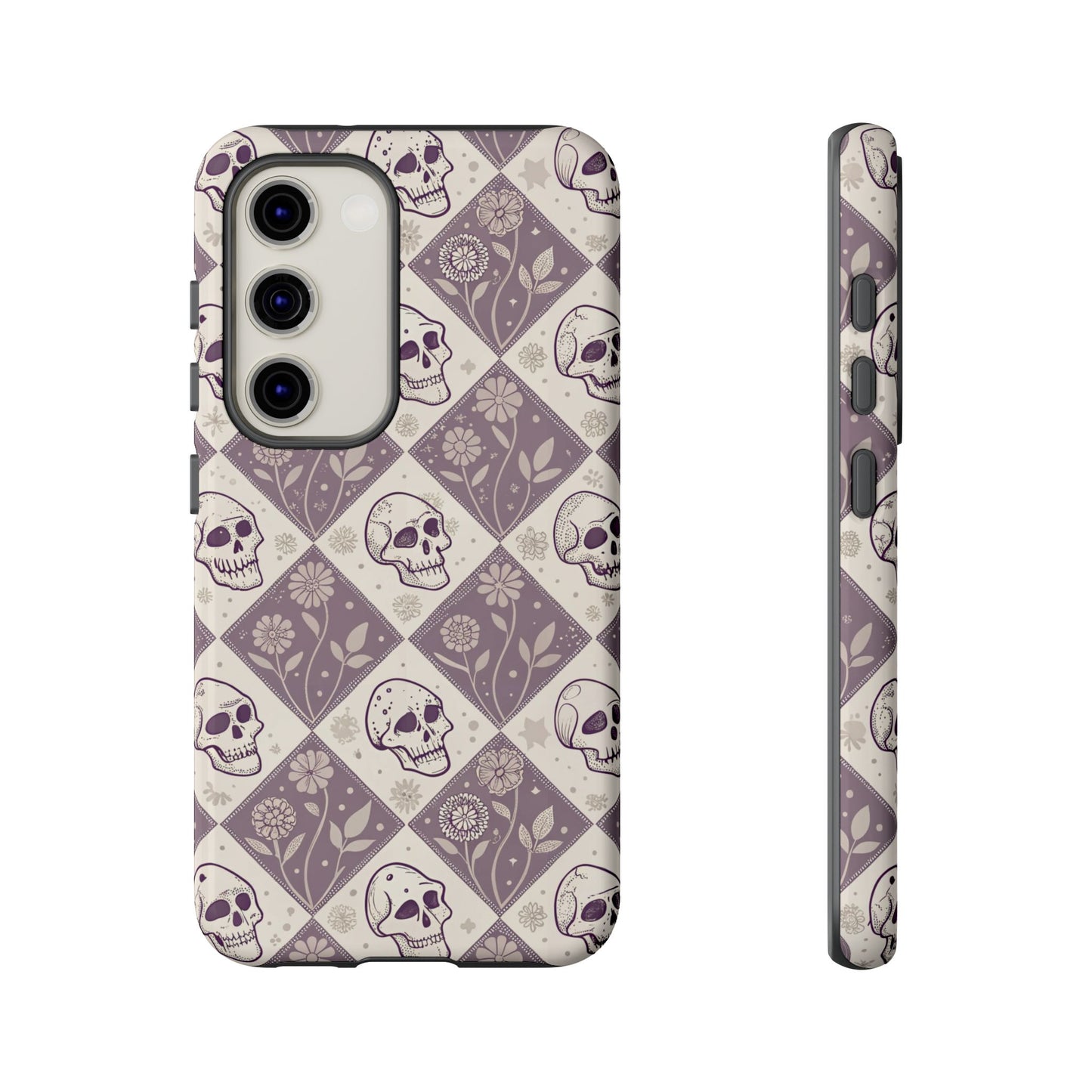 Vintage Skull & Floral Diamond Samsung Case