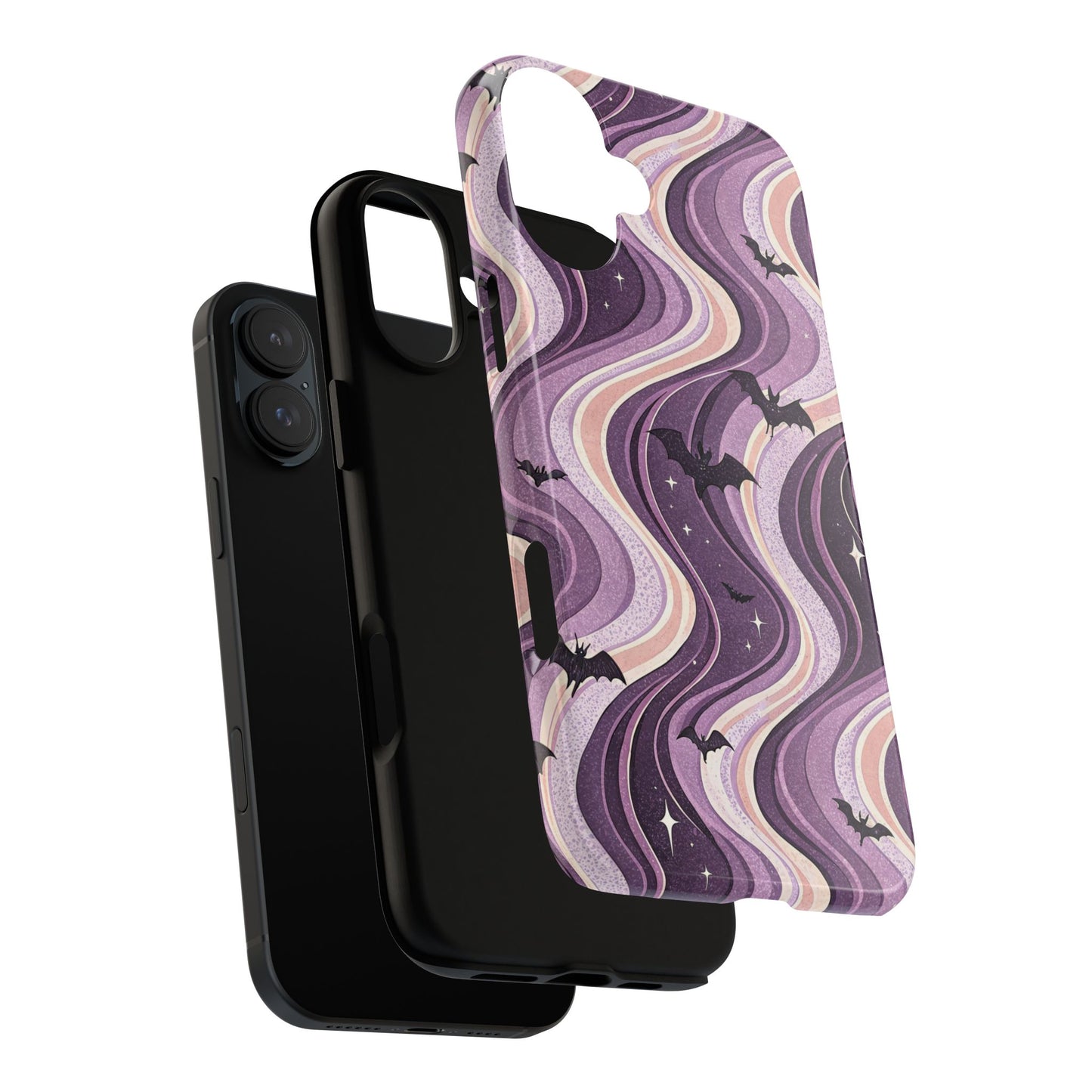 Retro Bats & Swirls iPhone Case