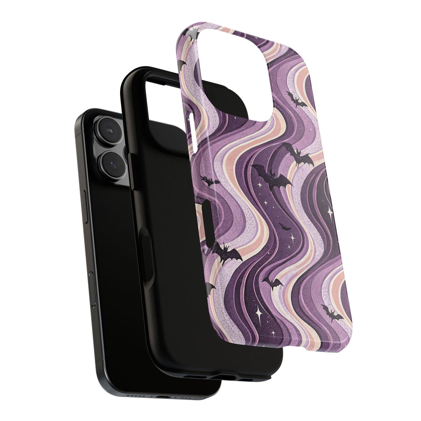 Retro Bats & Swirls iPhone Case