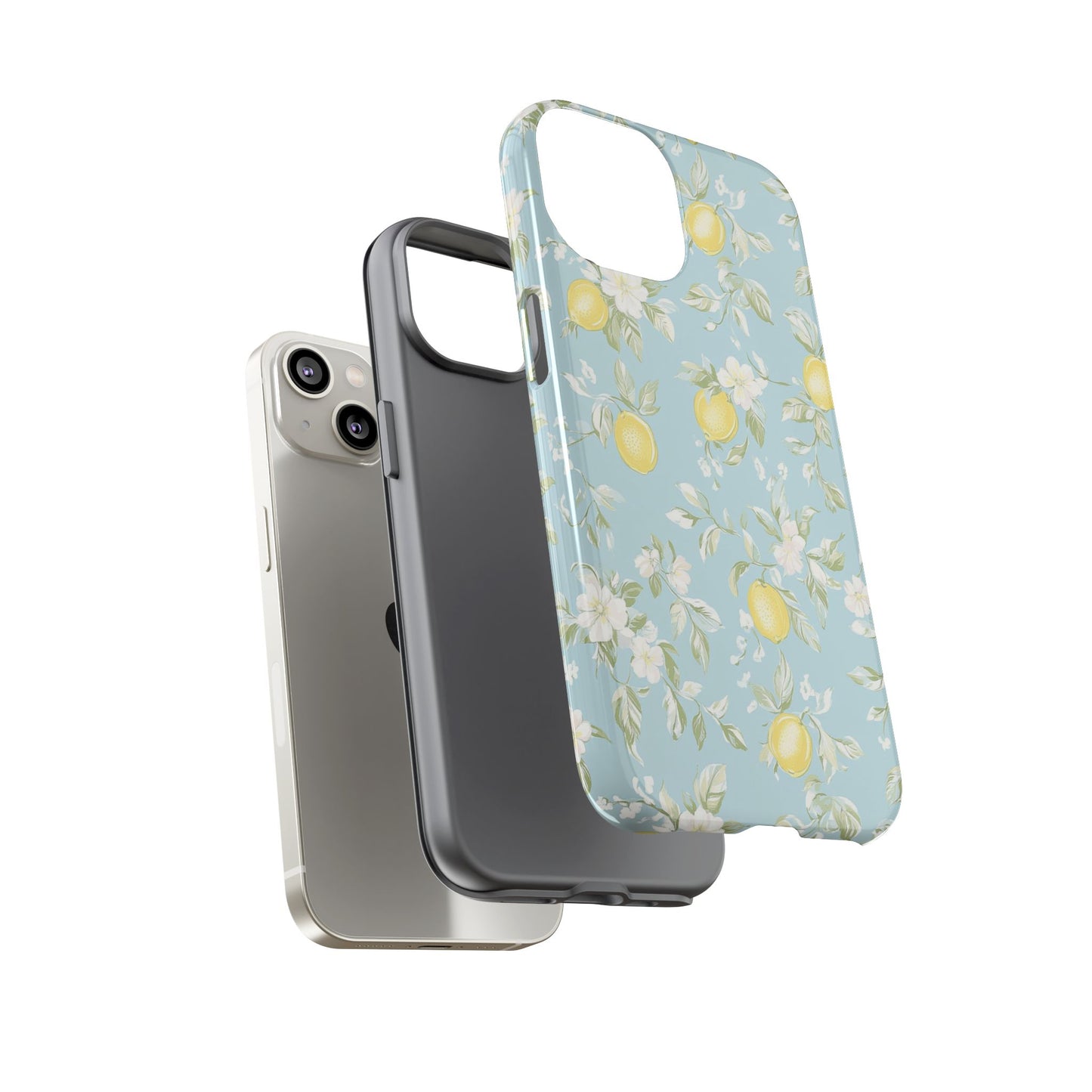 Lemon Blossom Blue iPhone Case