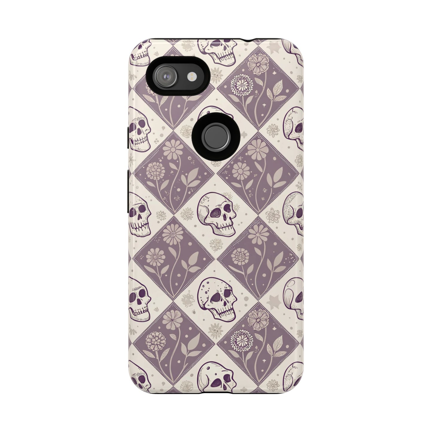 Vintage Skull & Floral Diamond Google Pixel Case