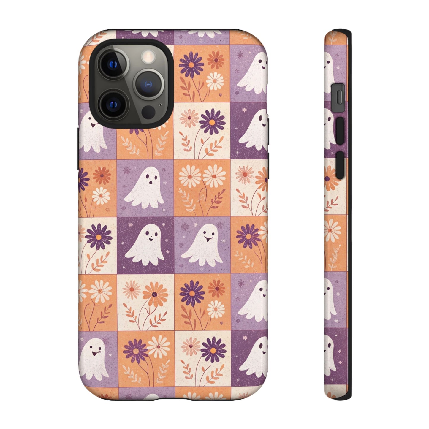 Ghost Floral Checkerboard iPhone Case