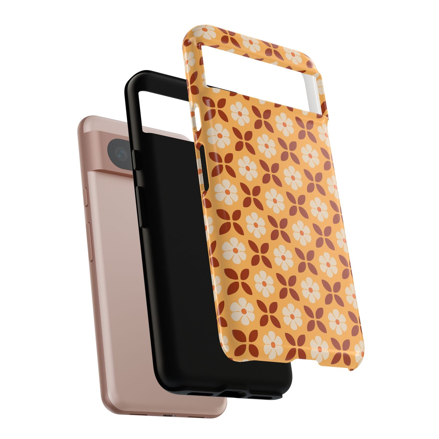 Retro Orange Flower Power Google Pixel Case