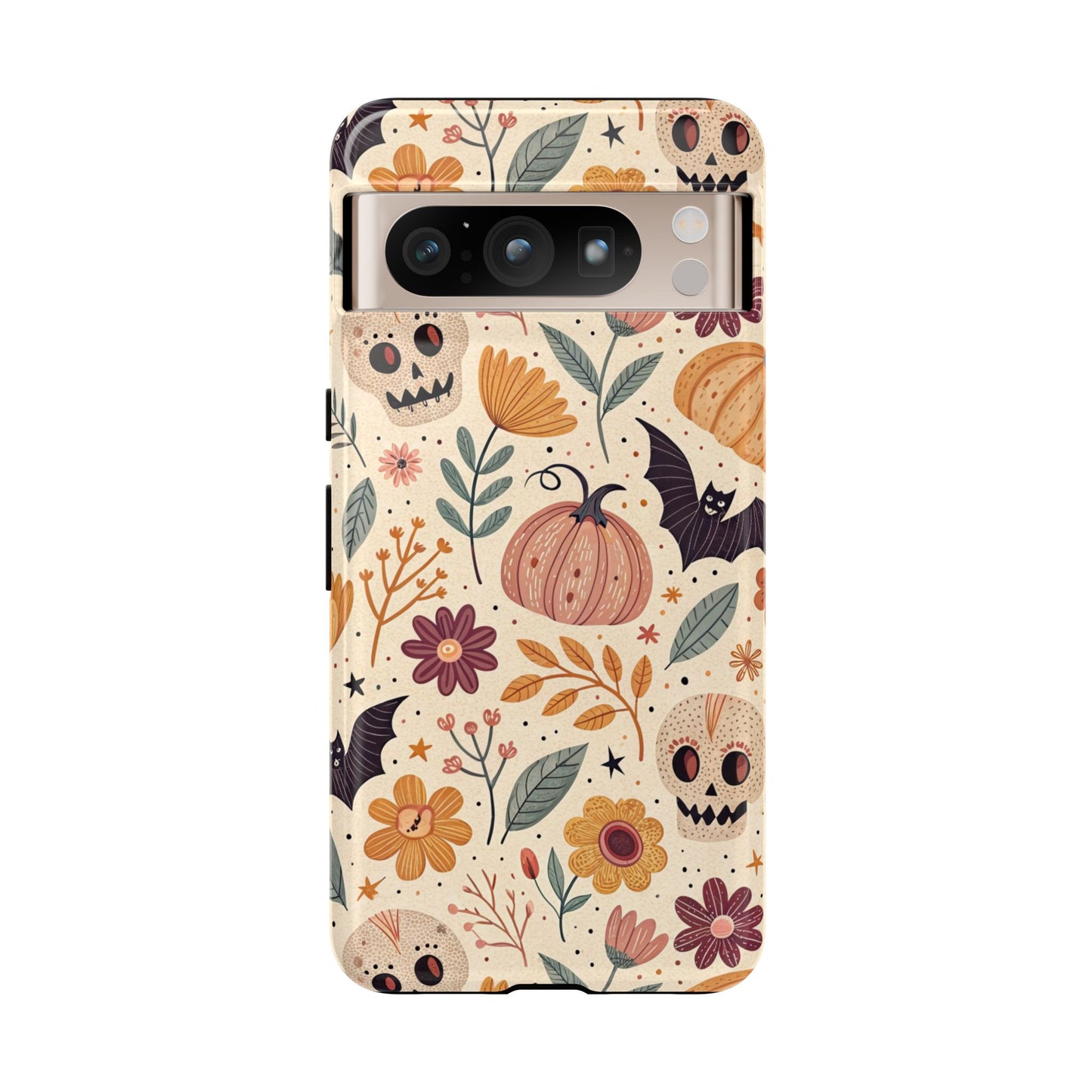 Halloween Skulls & Pumpkins Floral Google Pixel Case