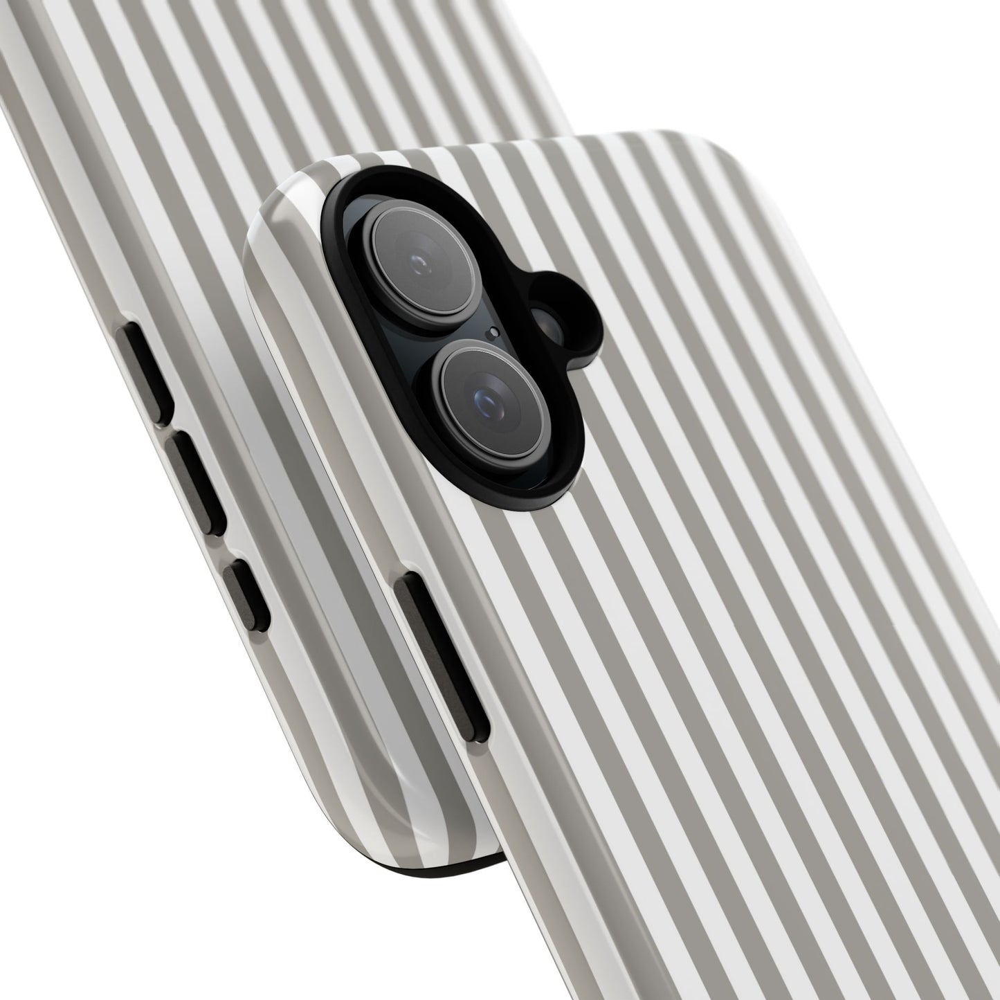 Gray & White Stripe iPhone Case