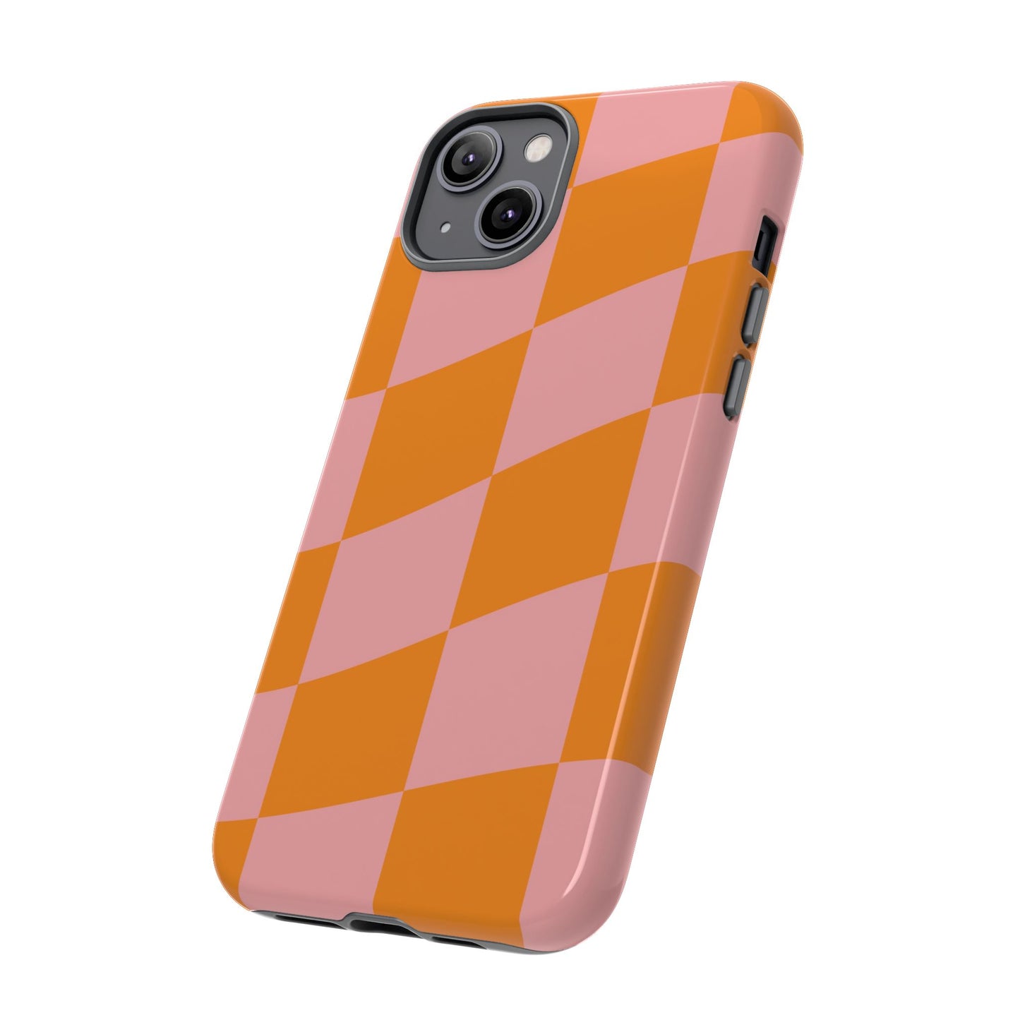 Pink & Orange Wavy Checker iPhone Case