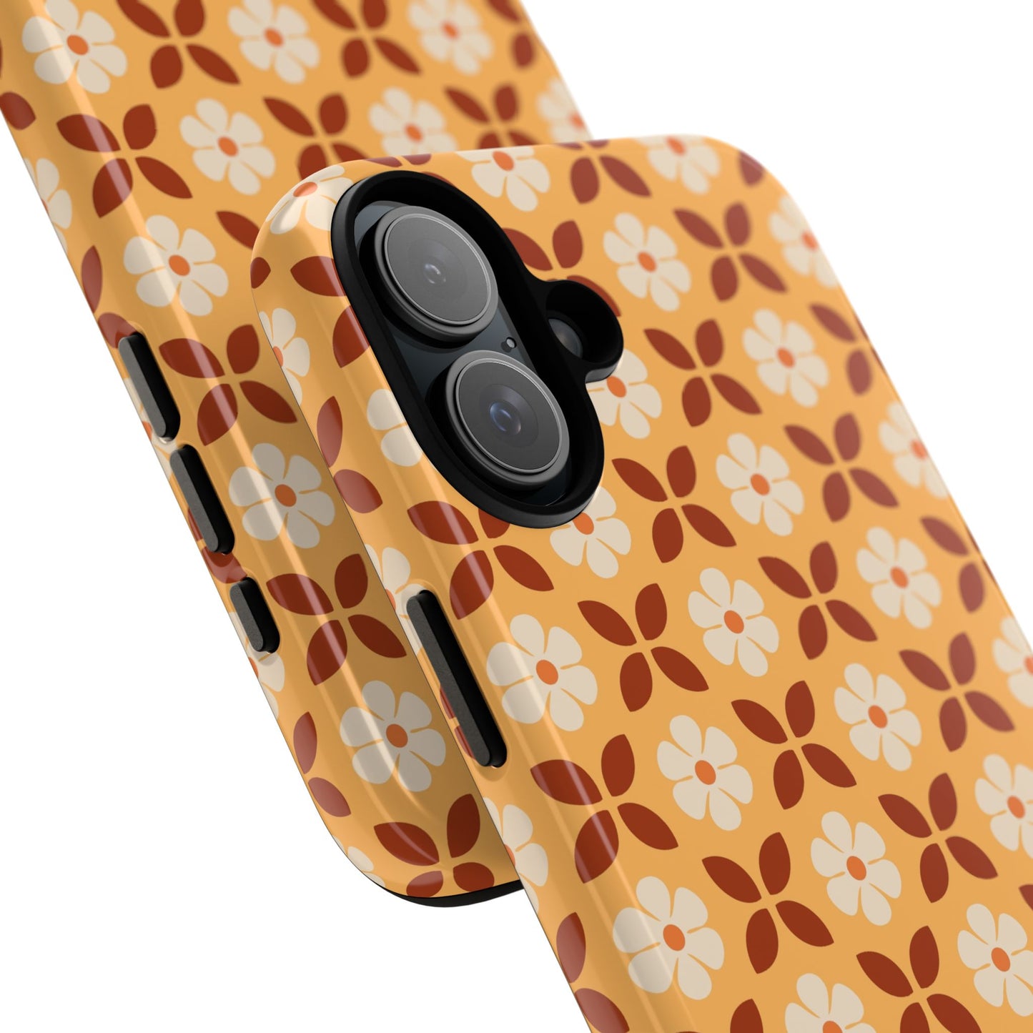 Retro Orange Flower Power iPhone Case