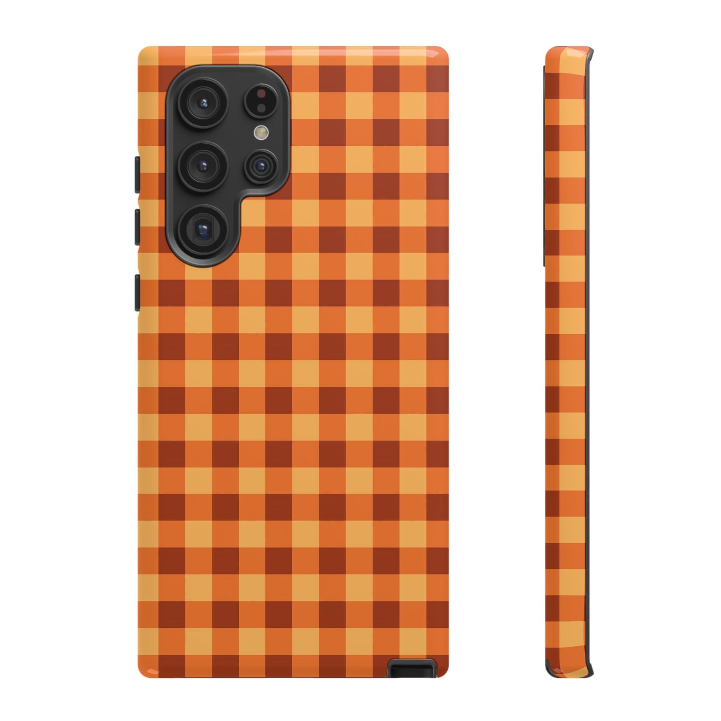 Orange Gingham Checkered Samsung Case