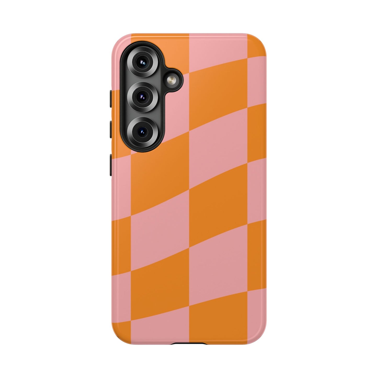 Pink & Orange Wavy Checker Samsung Case