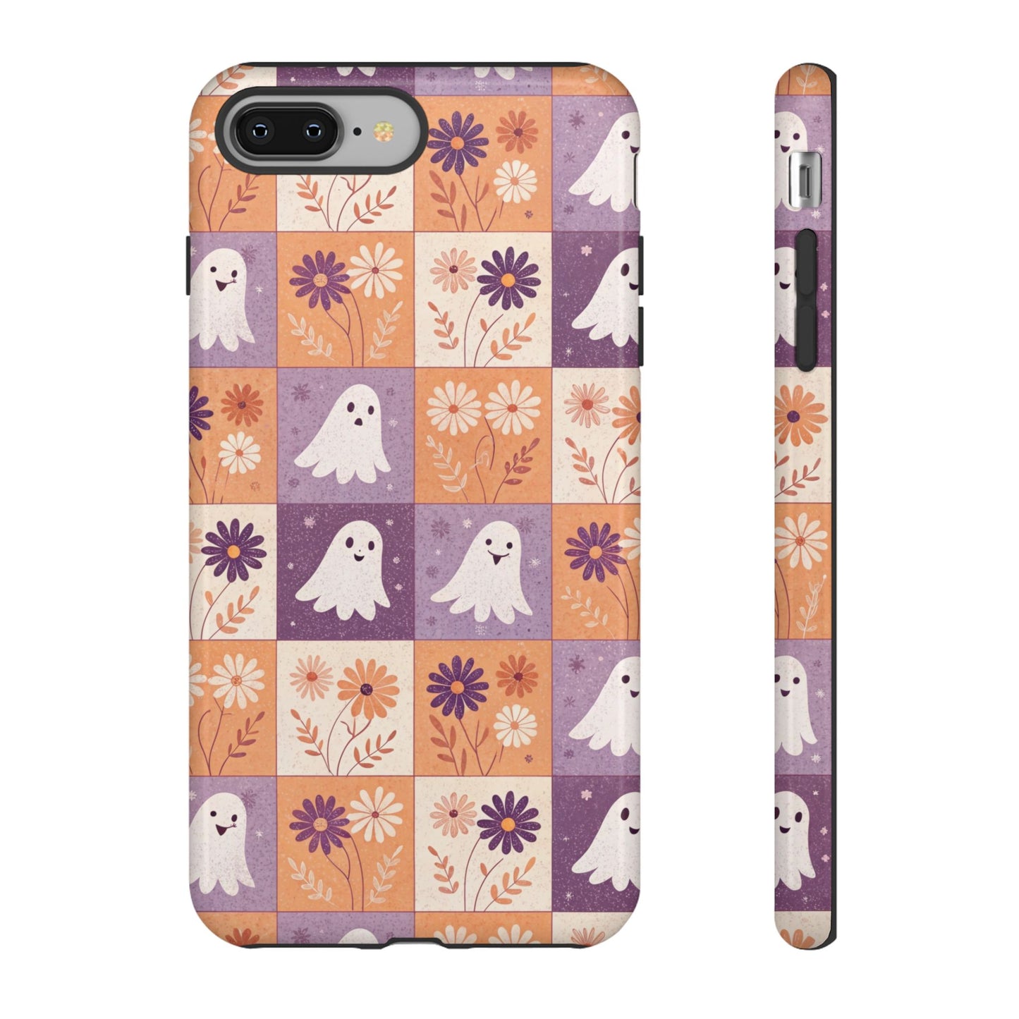 Ghost Floral Checkerboard iPhone Case